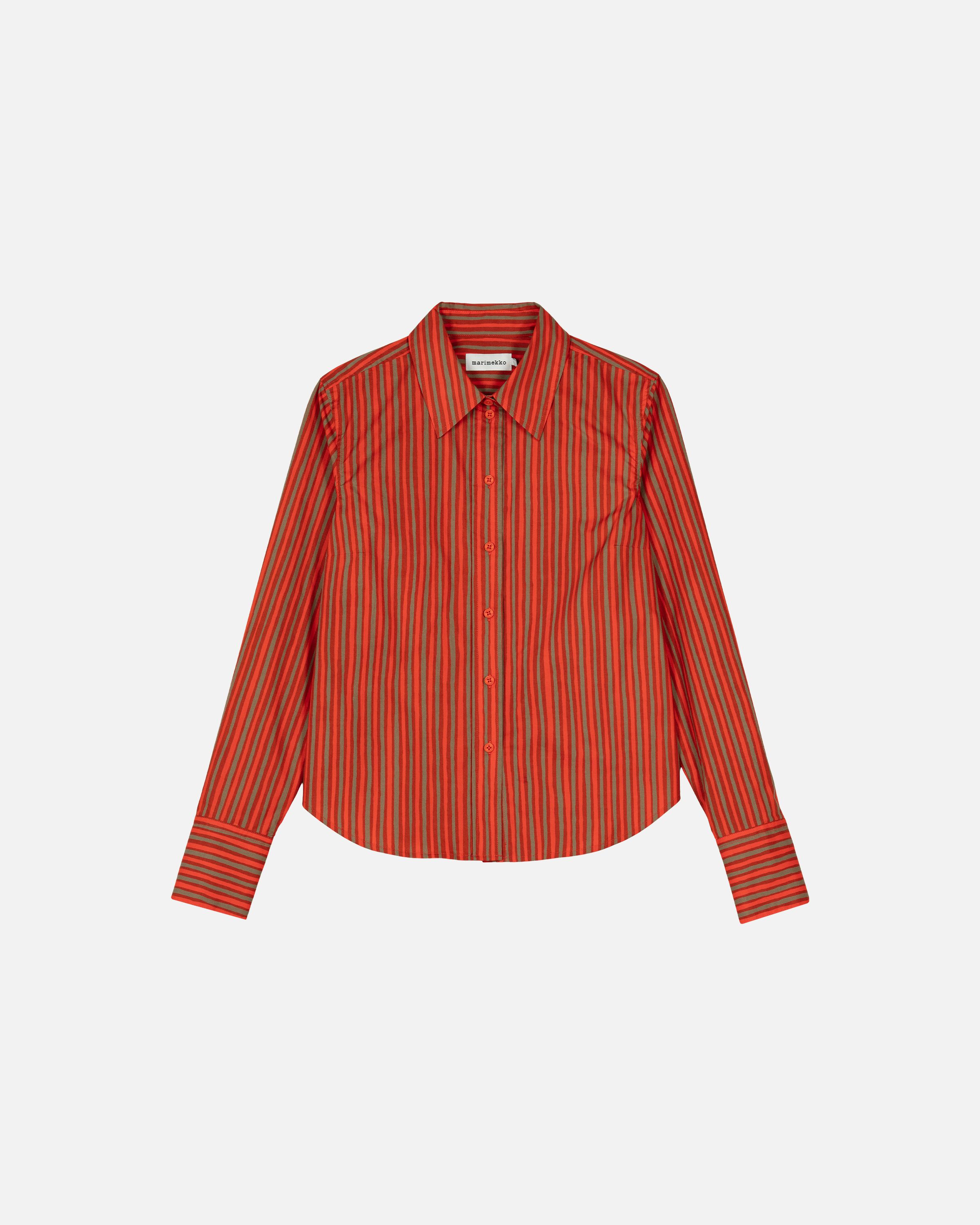 Marimekko piccolo シャツ Innota Piccolo Cotton shirt dark orange, beige | Marimekko