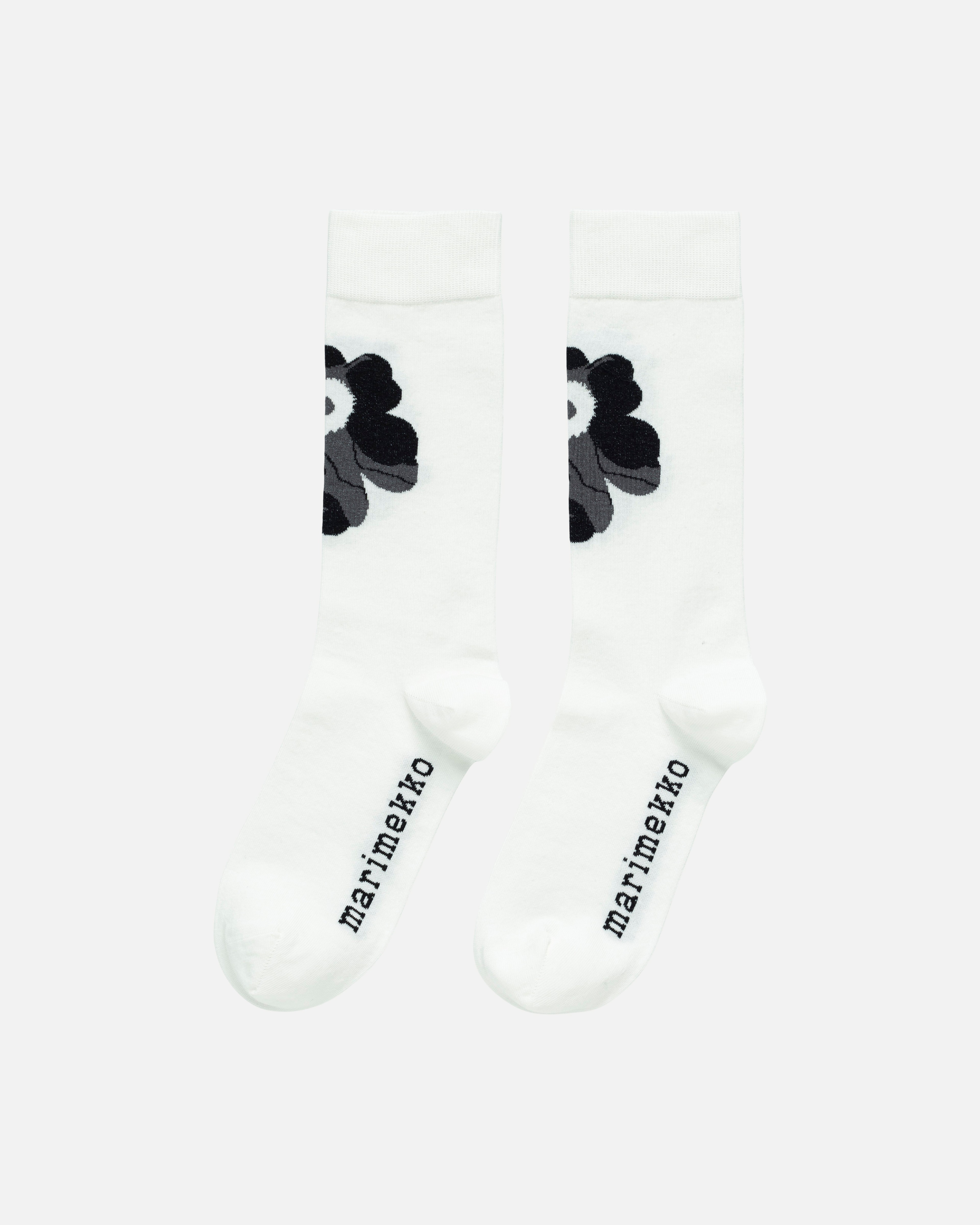 Toimisto Unikko Logo, Kioski socks, white, black,