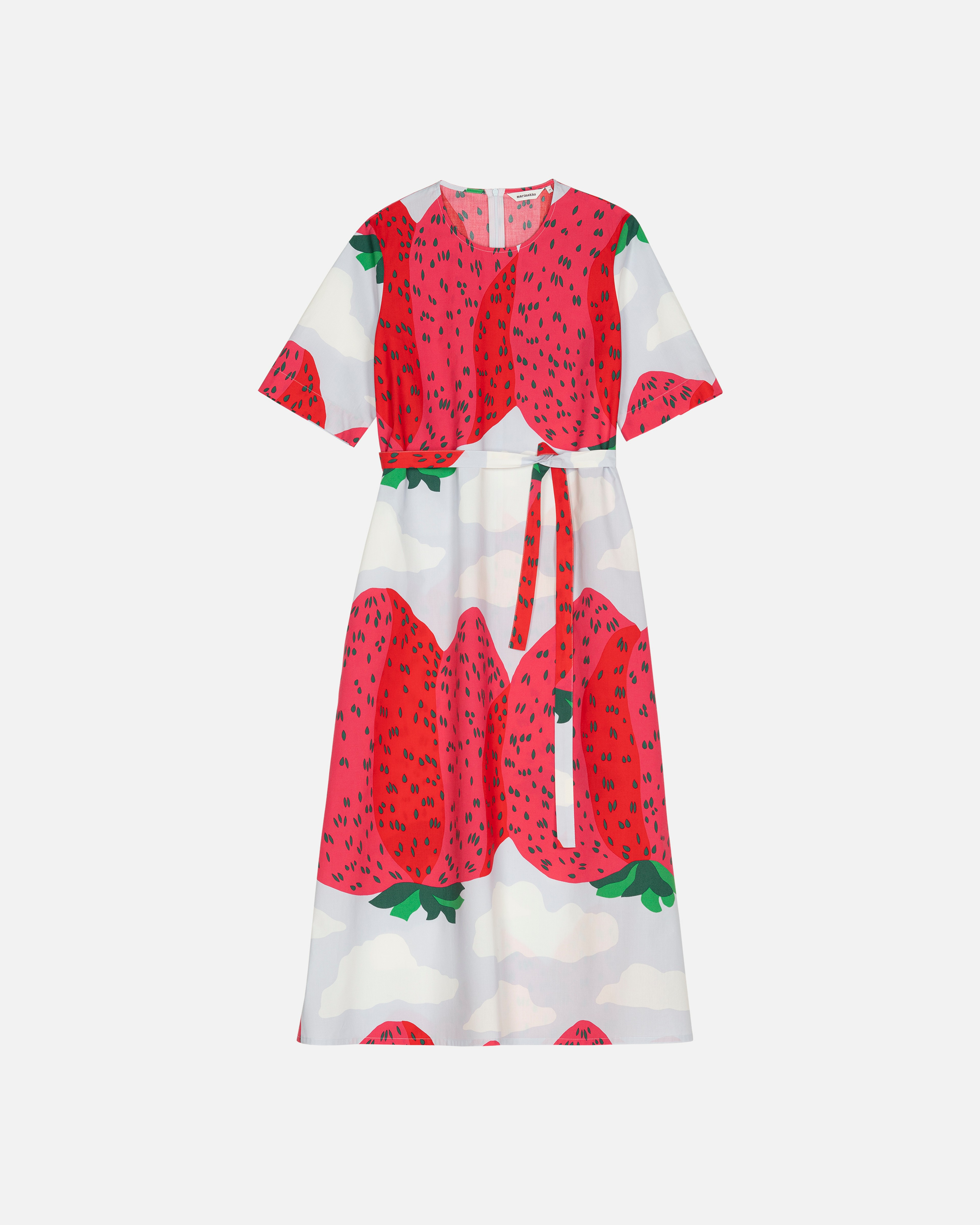 Kotelo Mansikkavuoret, Puuvillapopliinimekko, vaal.sininen, pinkki, vihreä,