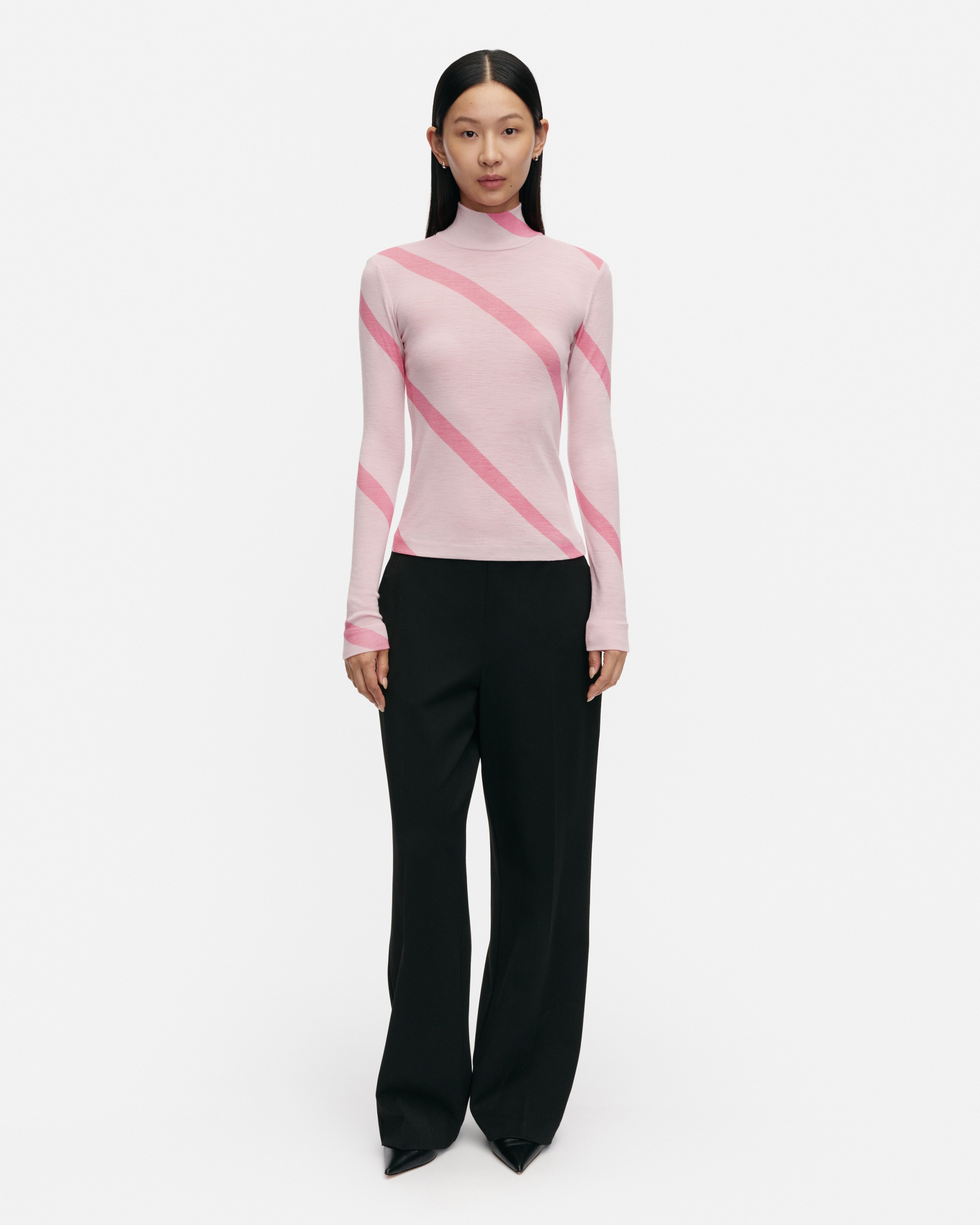 Vilpotus Basso, Turtleneck shirt, light pink, rose,