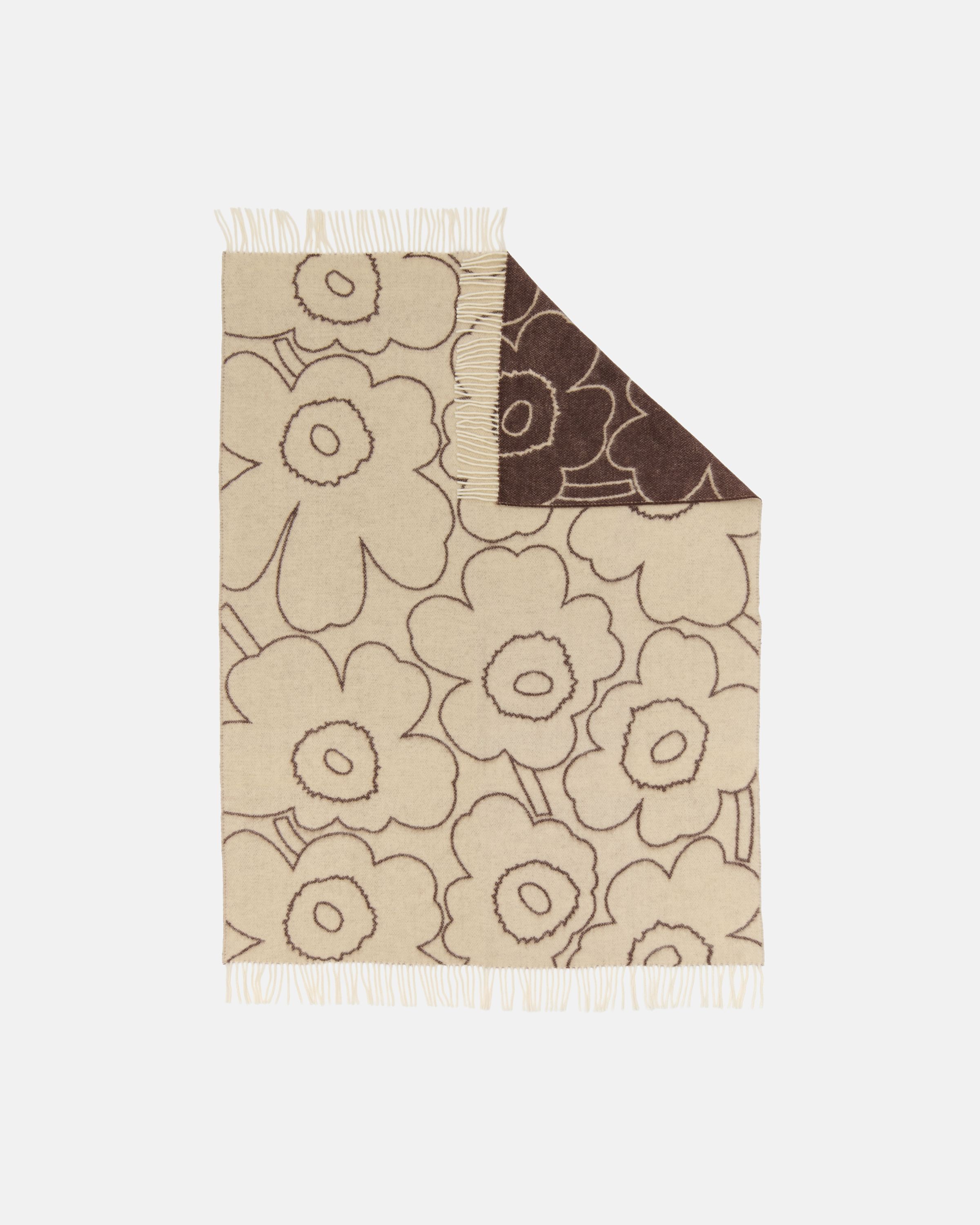 Piirto Unikko RWS Throw off white, mole | Marimekko