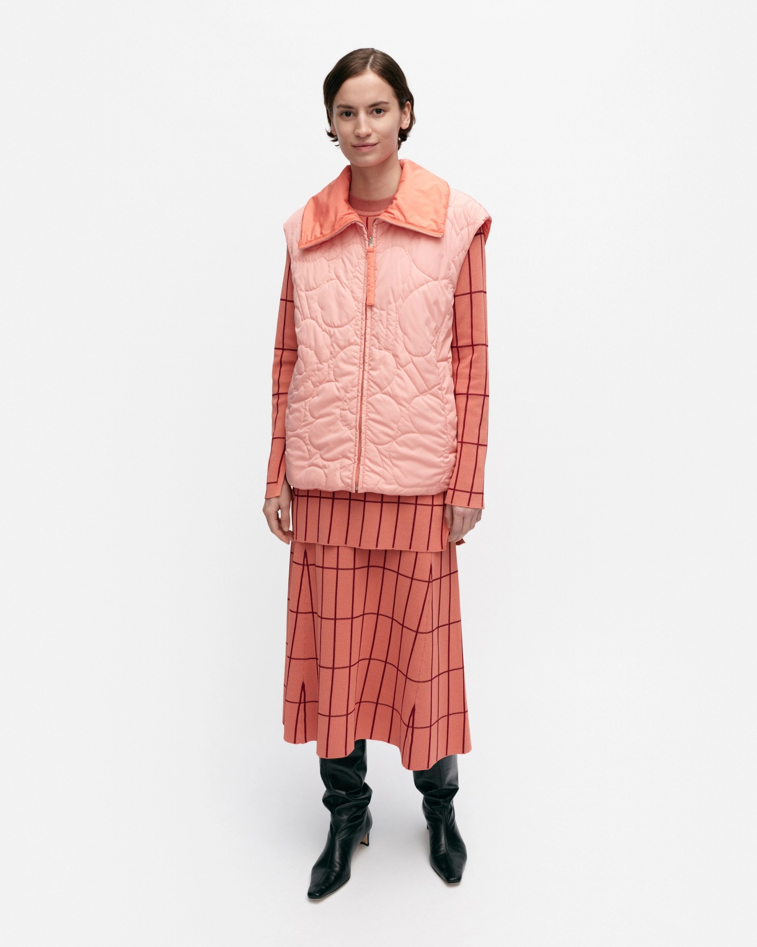 Kvartsi Unikko, Lightweight padded vest, light pink, orange,