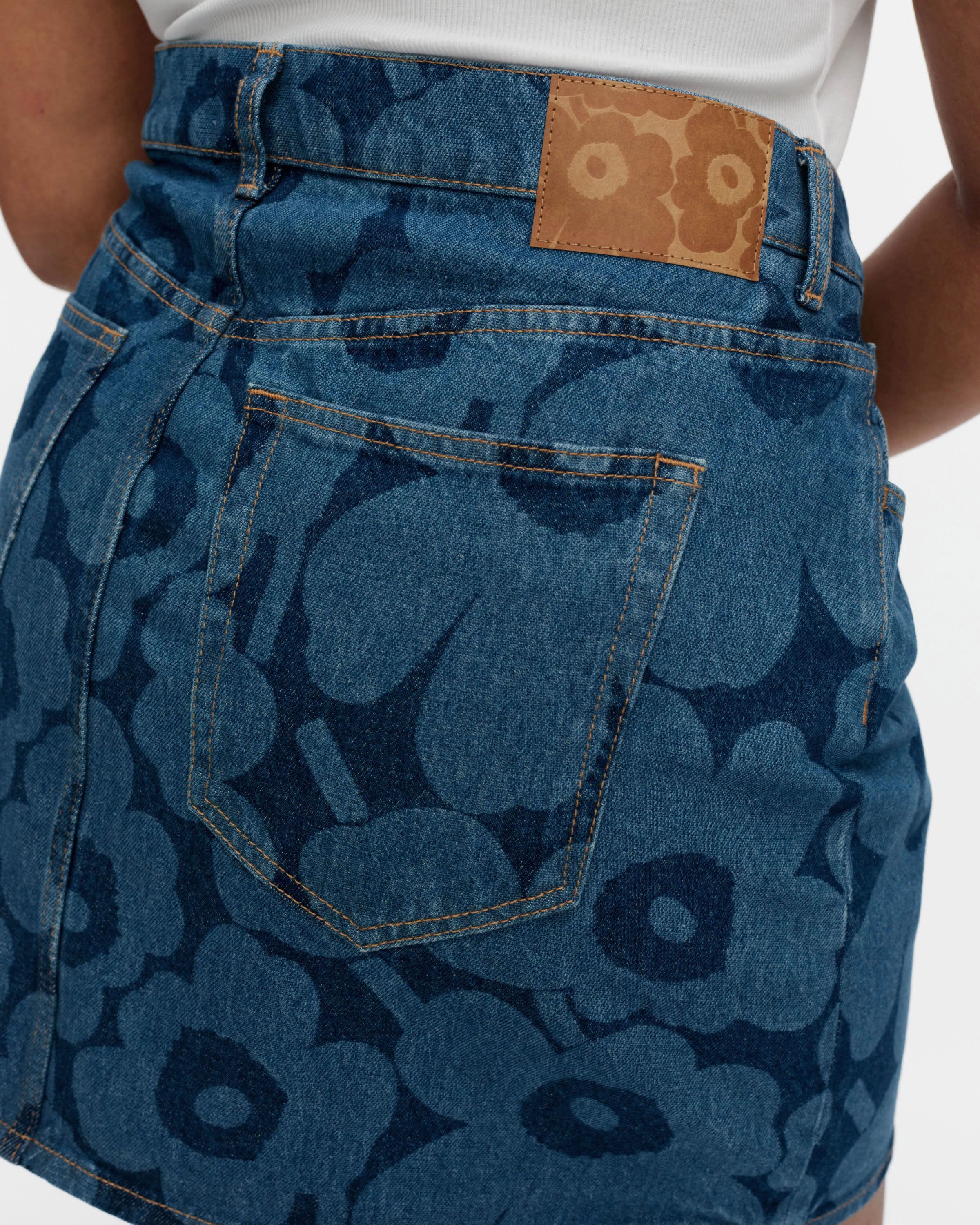 Maridenim Ruudut Unikko Skirt | Marimekko