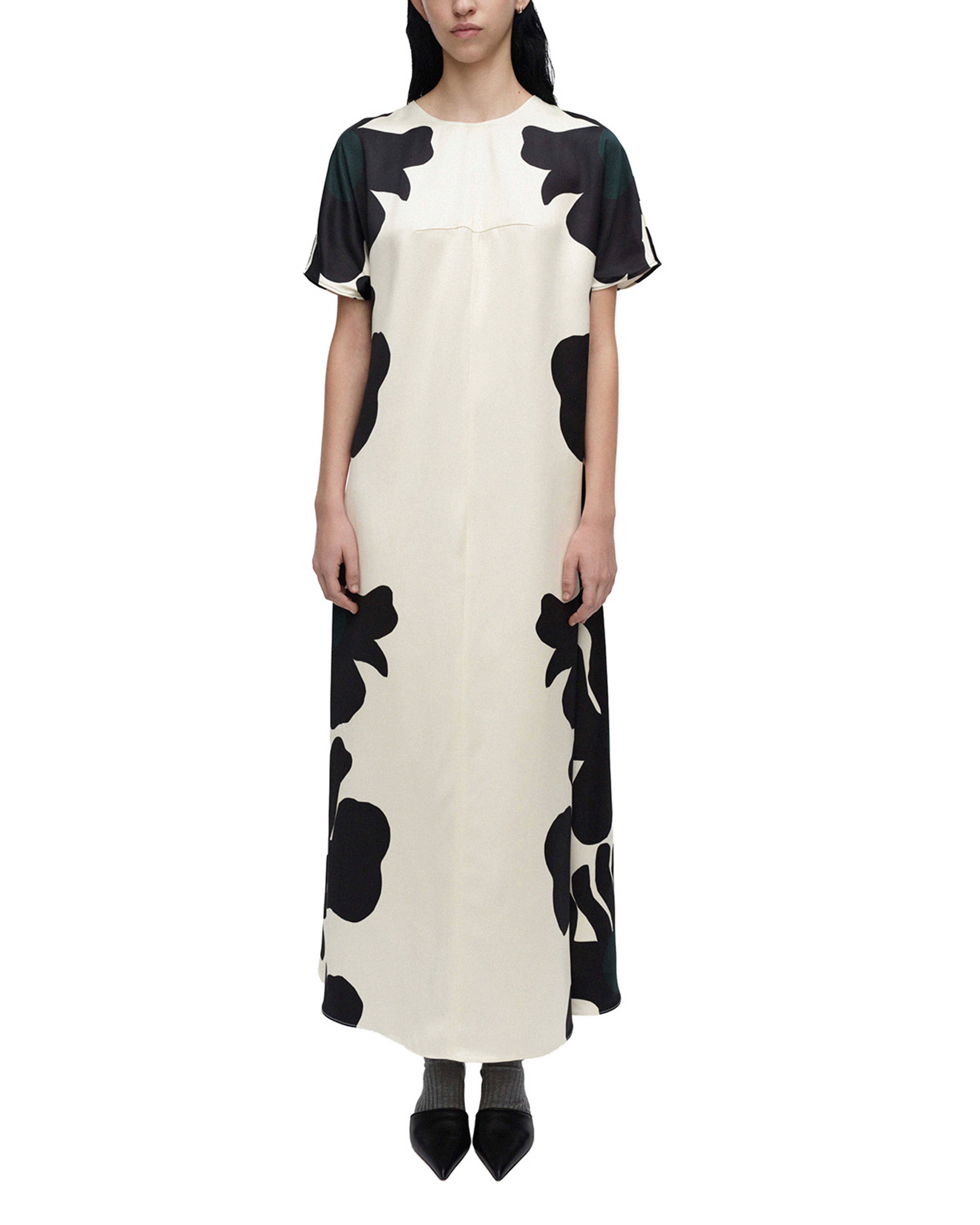 Kohtalo Lossi, Dress, l. yellow, dk. grey, dk. green,