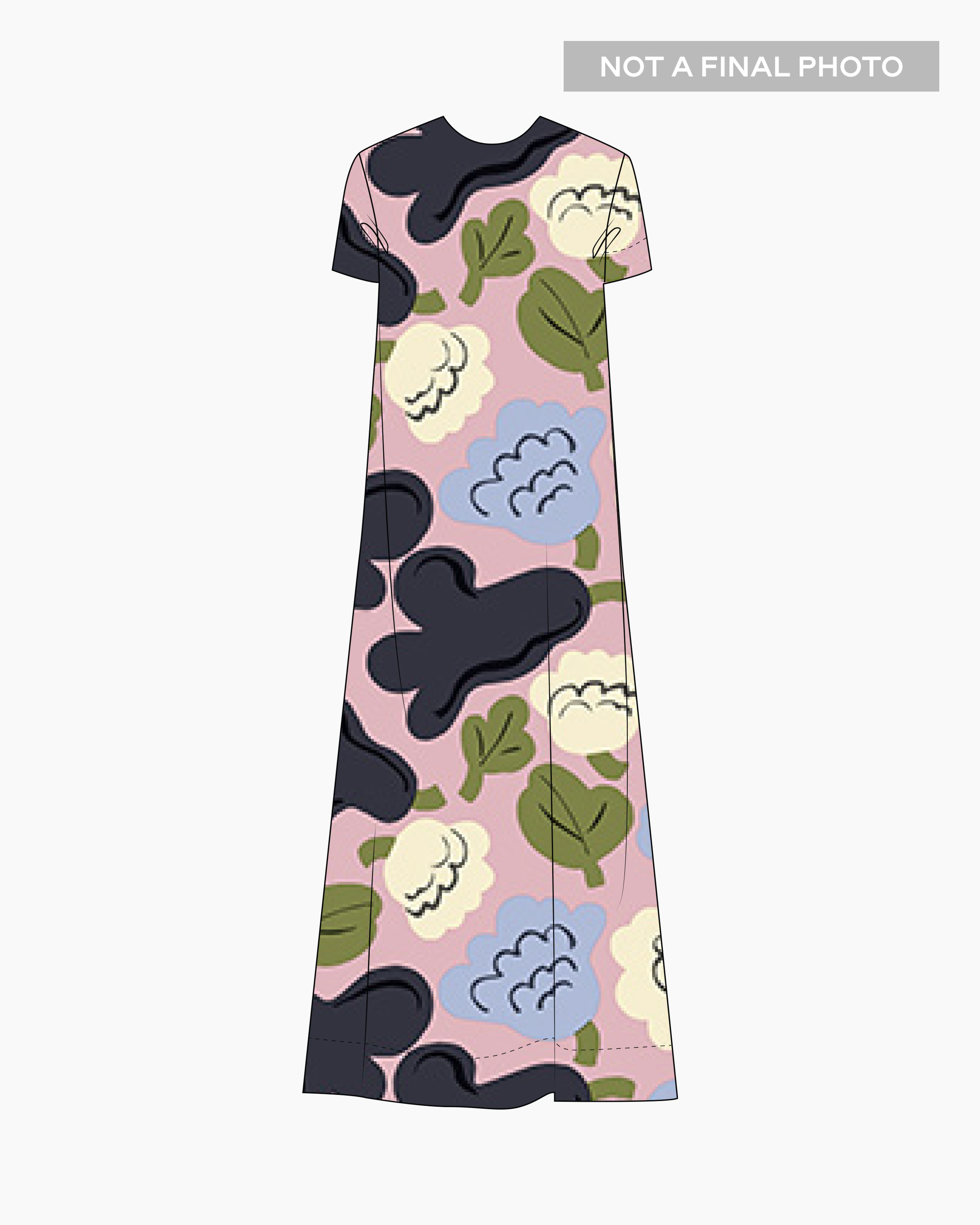 Taipale Kukasta Kukkaan, Dress, lt. pink, dk. blue, lt. blue,