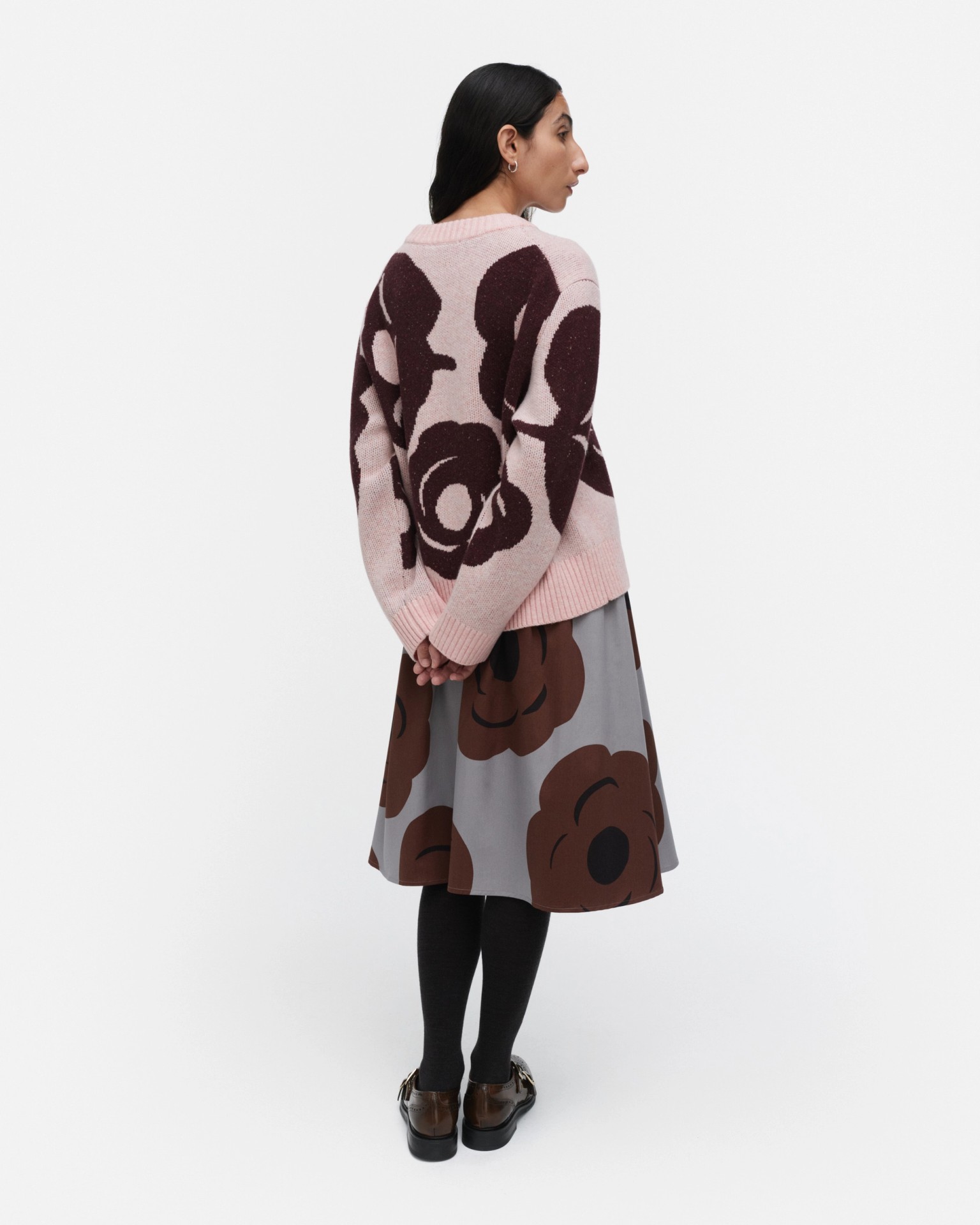 RWS Virtaus Tumma, Knitted wool pullover, light pink, wine red,