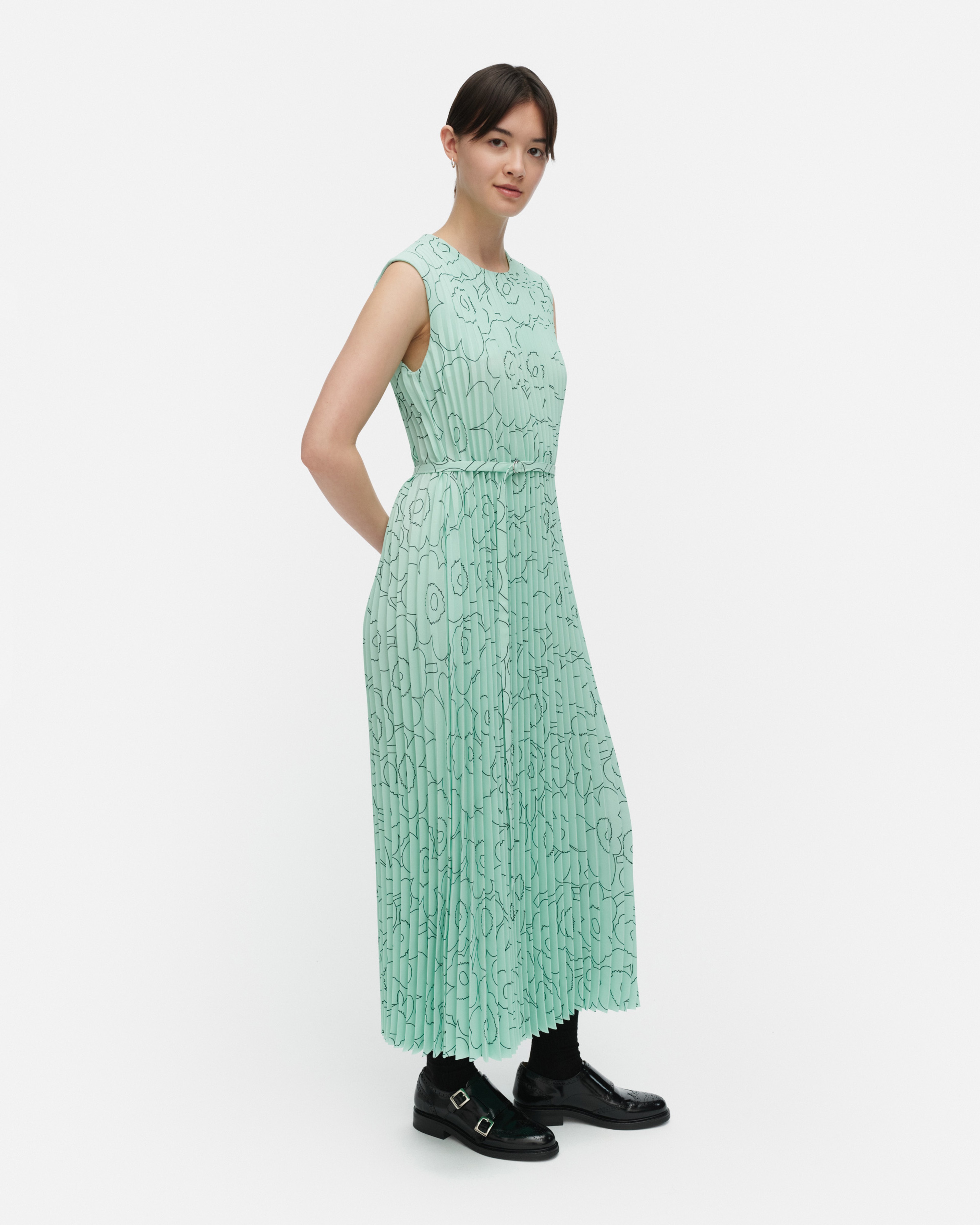 Juhlia Piirto Unikko, Dress, light turquoise, dark green,