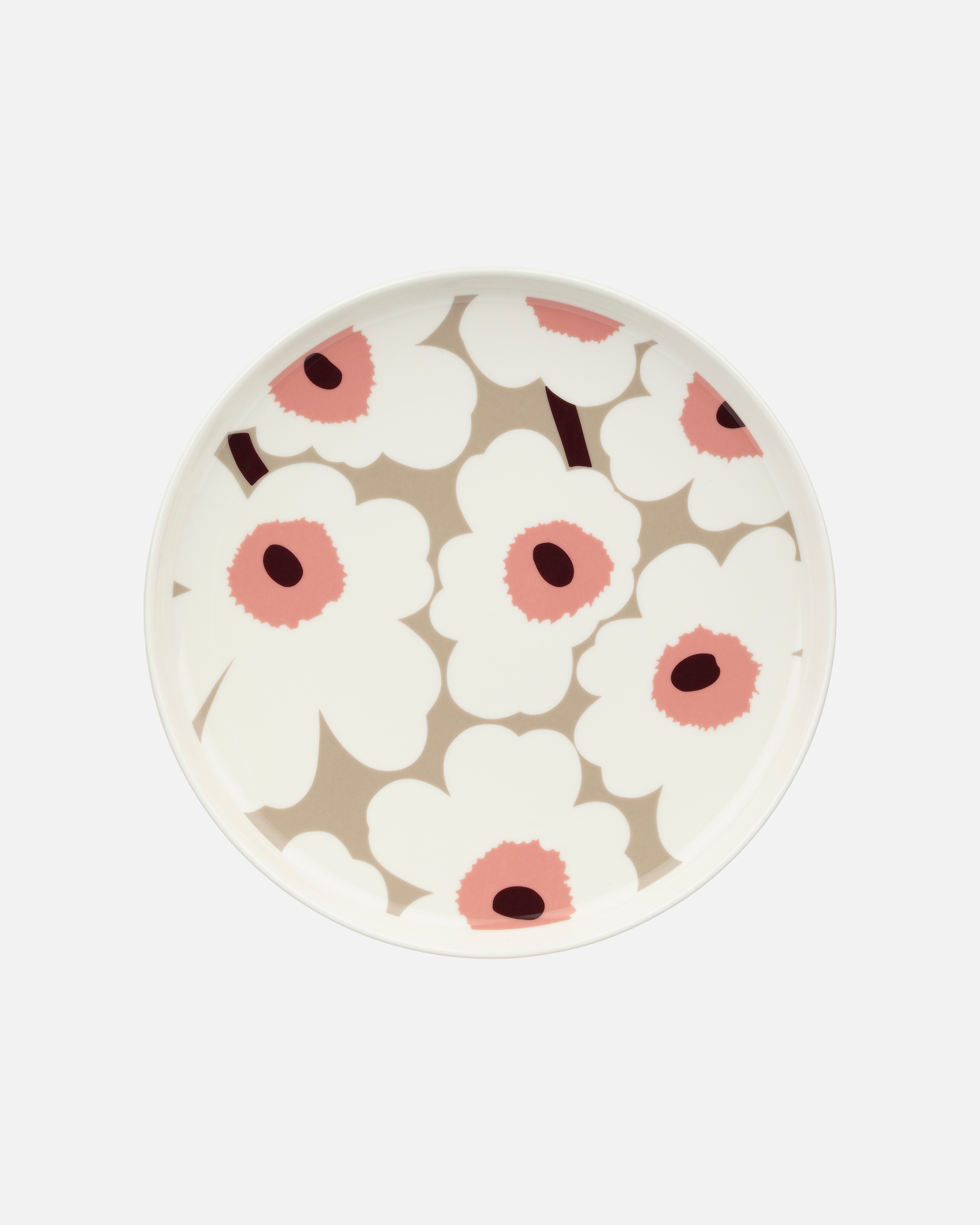 Oiva / Unikko, Dinner plate, white,clay,rose,