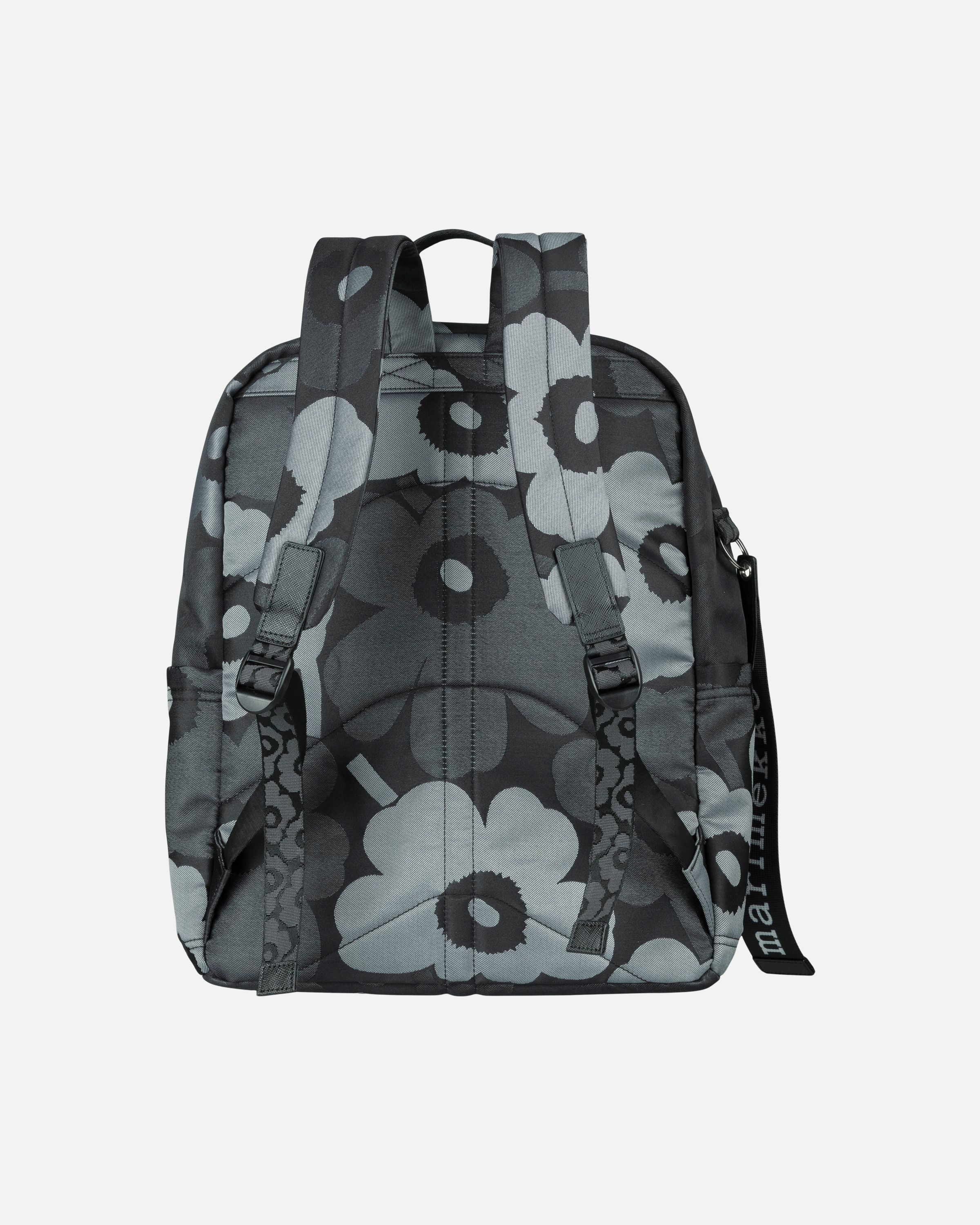 バッグ marimekko Unikko / Zip Top Backpack Marimekko Zip Top Backpack Unikko, black | Finnish Design Shop