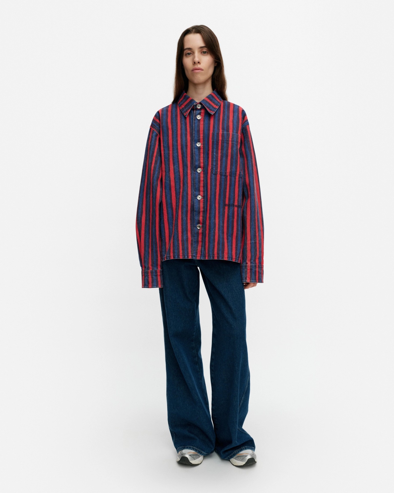 Suure Piccolo, Kioski cotton twill coat, red, blue,