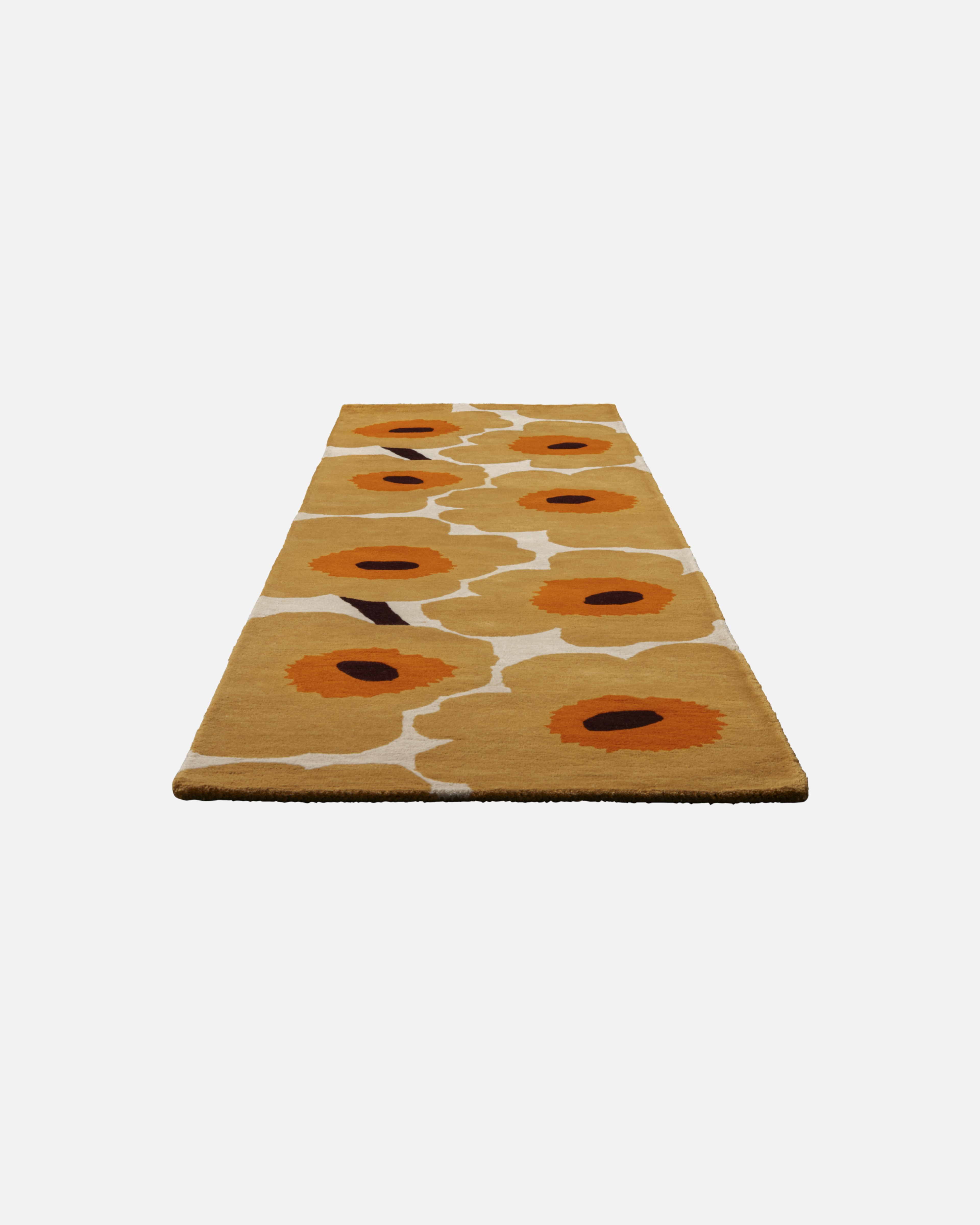 Unikko, Rug 70 x 245 cm, off white, caramel,warm orange,