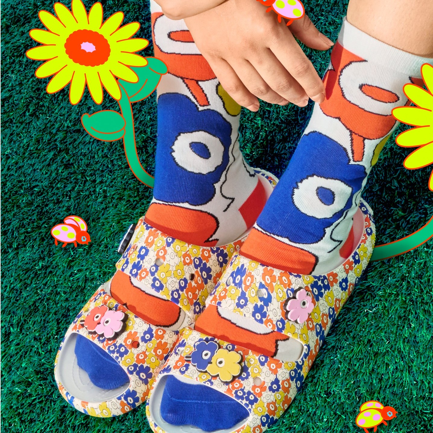 Marimekko crocs sandals