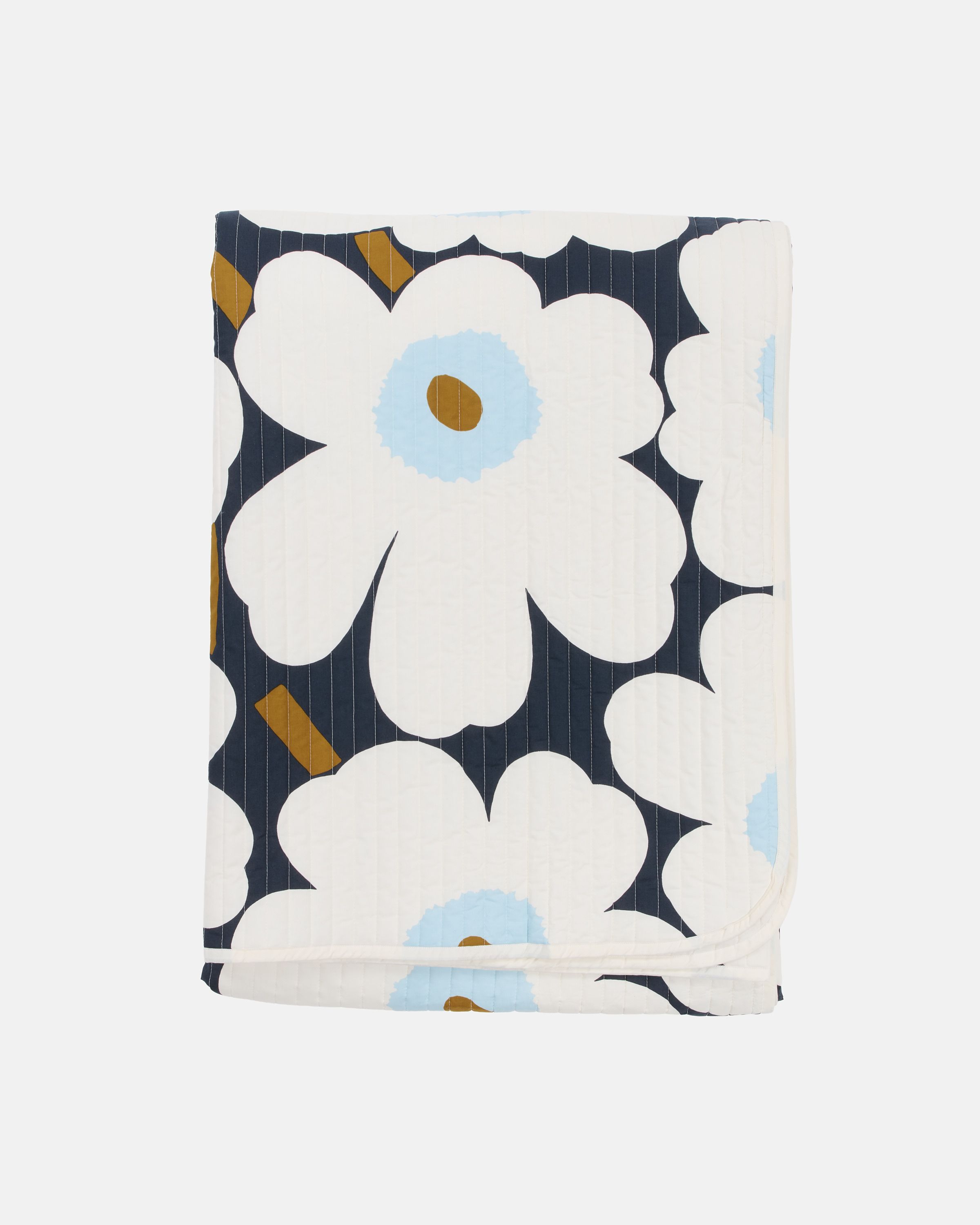 Puketti Cotton fabric charcoal, white, orange red | Marimekko