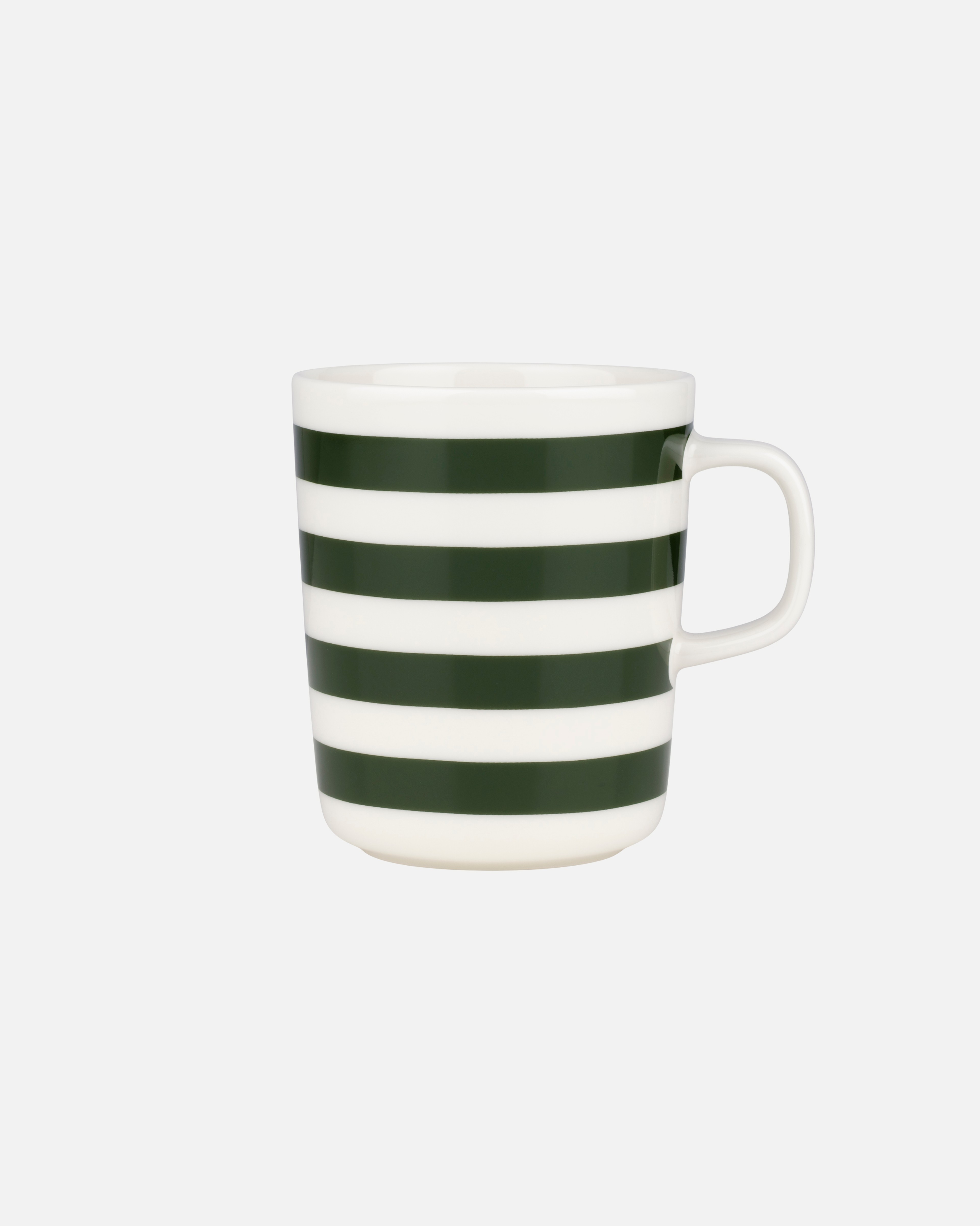 Oiva / Tasaraita, Muki 2,5 dl, valkoinen, tummanvihreä,