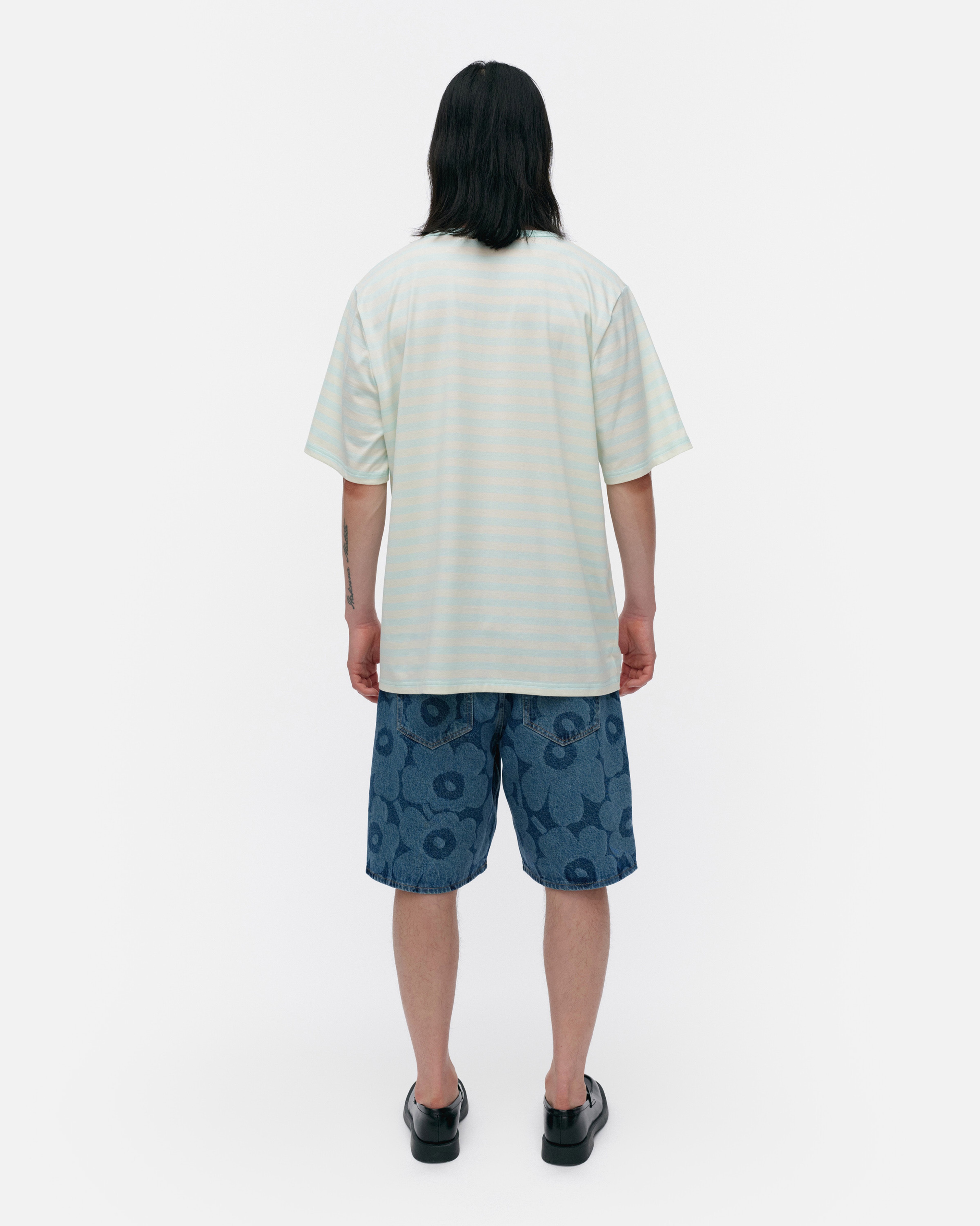 Tasaraita Unisex, Kioski t-shirt, turquoise, off white,