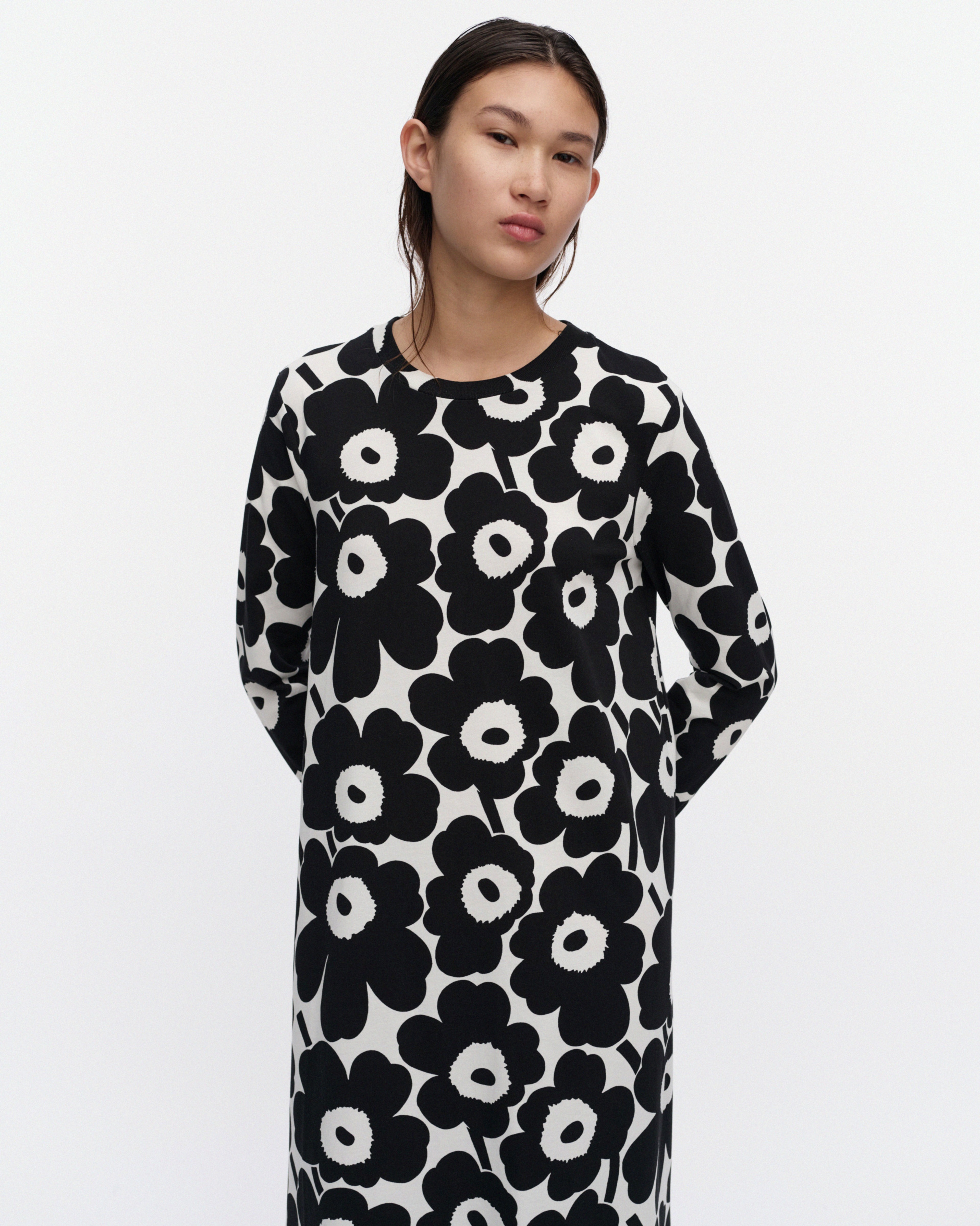 Hujanhajan Unikko, Jersey dress, black, off white,