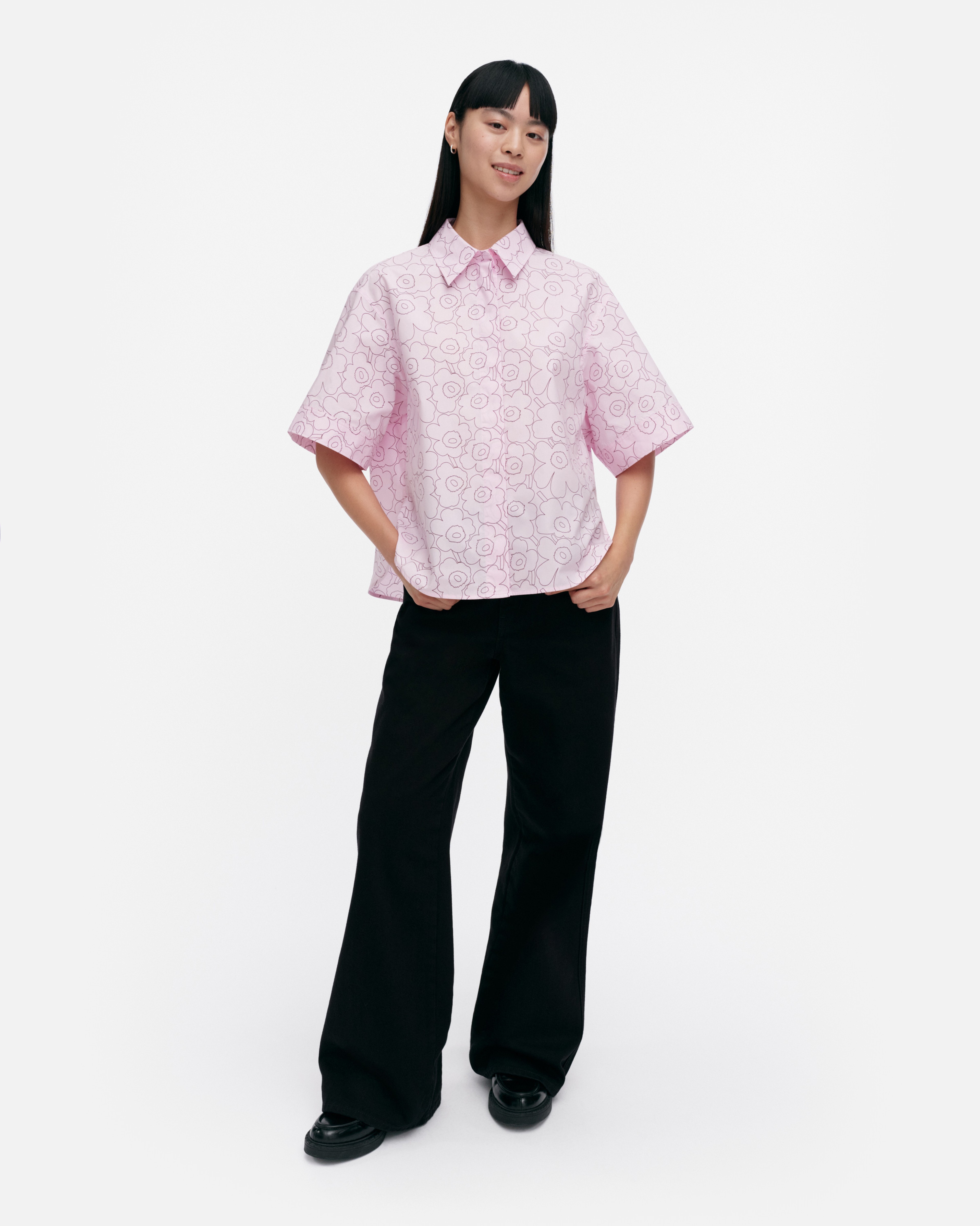 Standardi Piirto Unikko, Pusero, vaaleanpun., viininpun.,