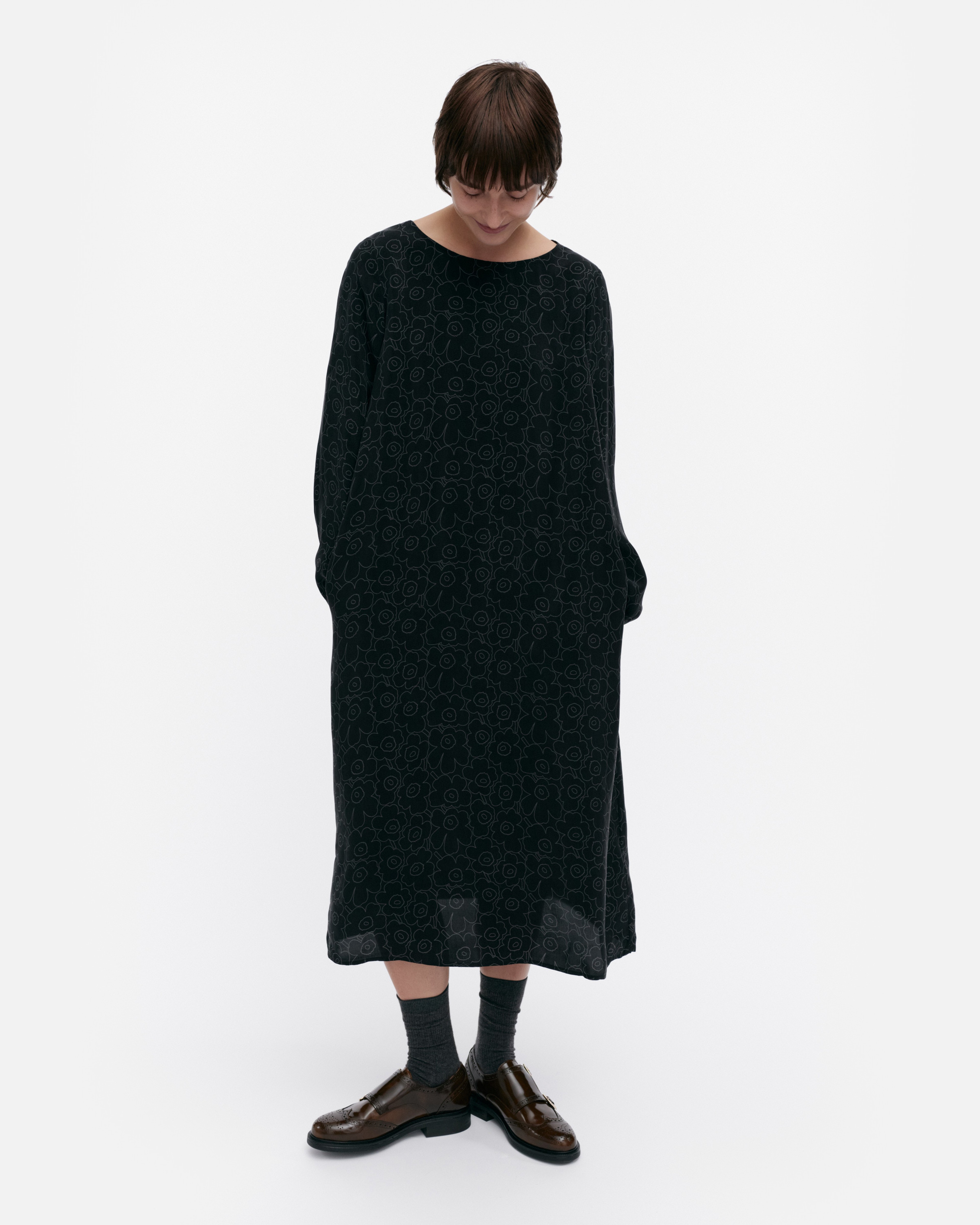 Tyväri Piirto Unikko, Dress, black, dark grey,