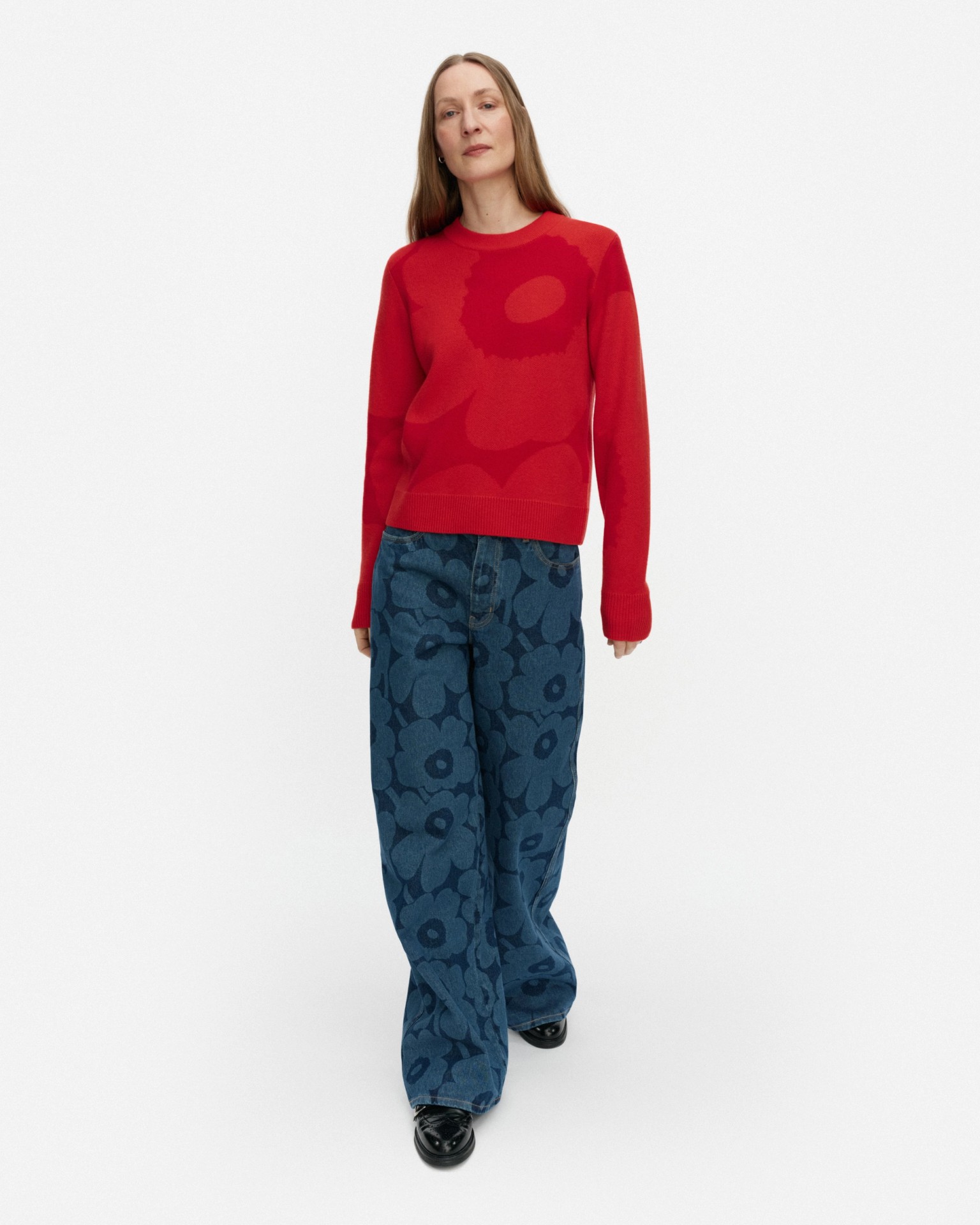 Aukio Unikko, Knitted pullover, dark red, red,