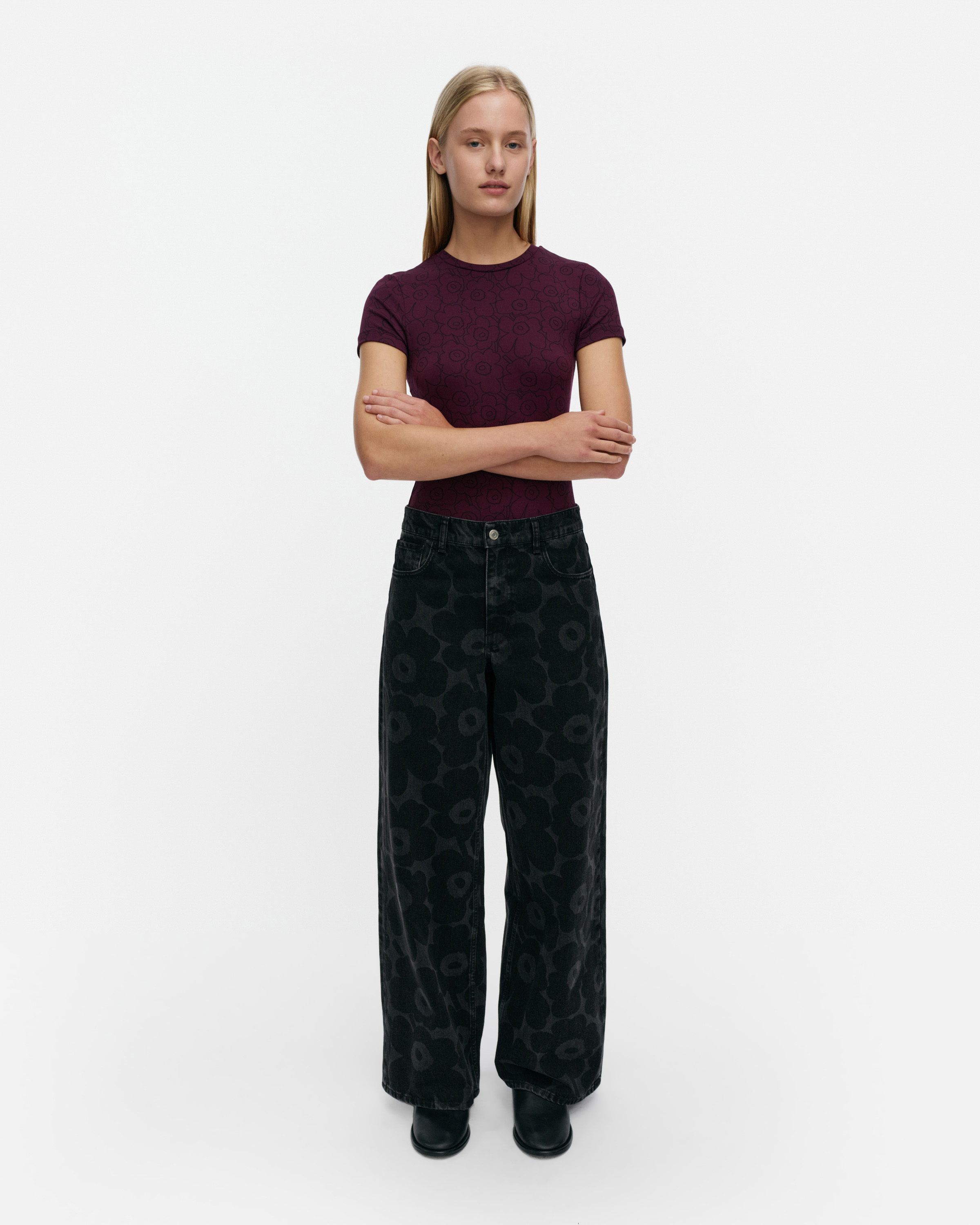 Maridenim Loose Unikko Jeans washed black | Marimekko