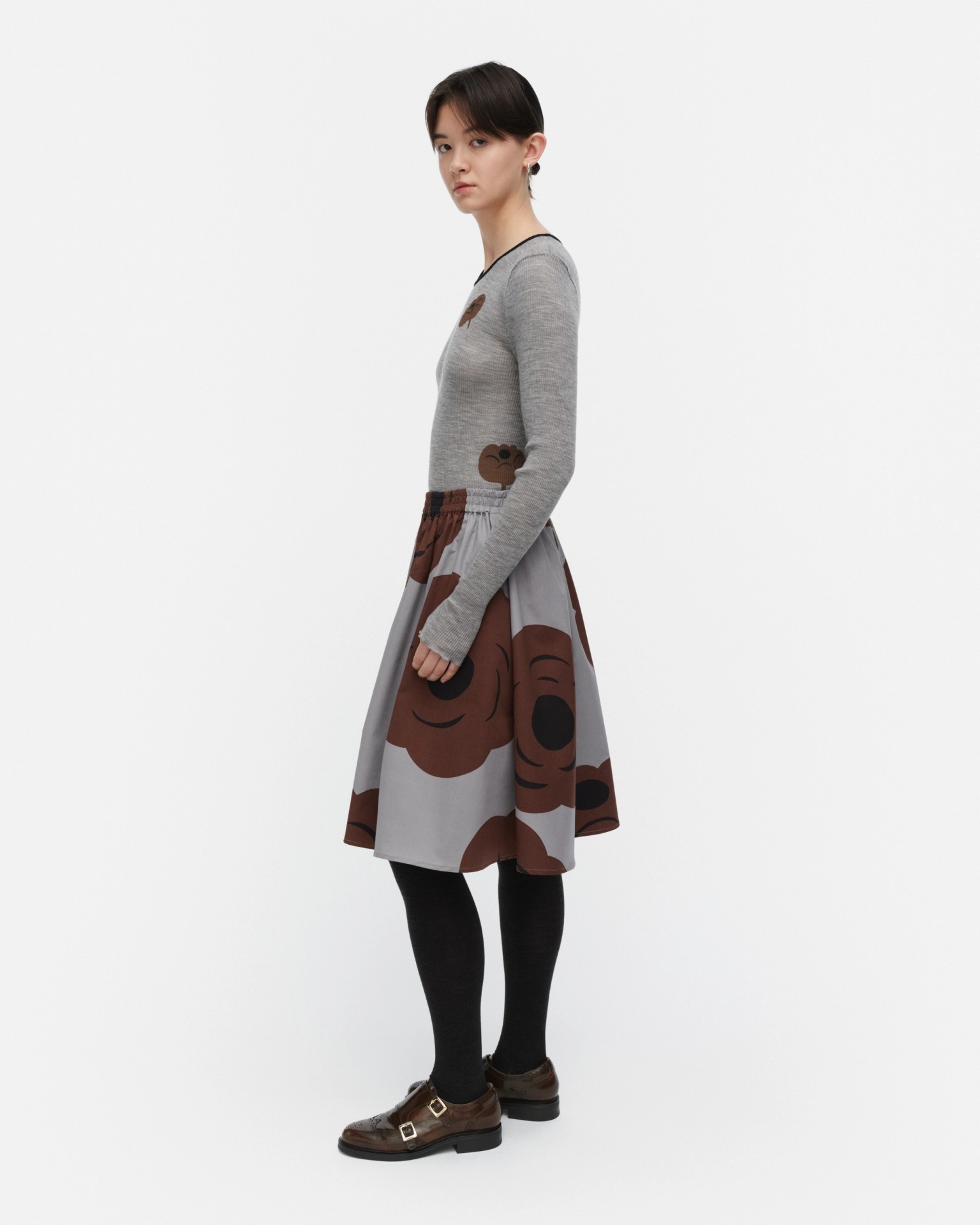 Poiminnot Tumma, Skirt, grey, brown, black,