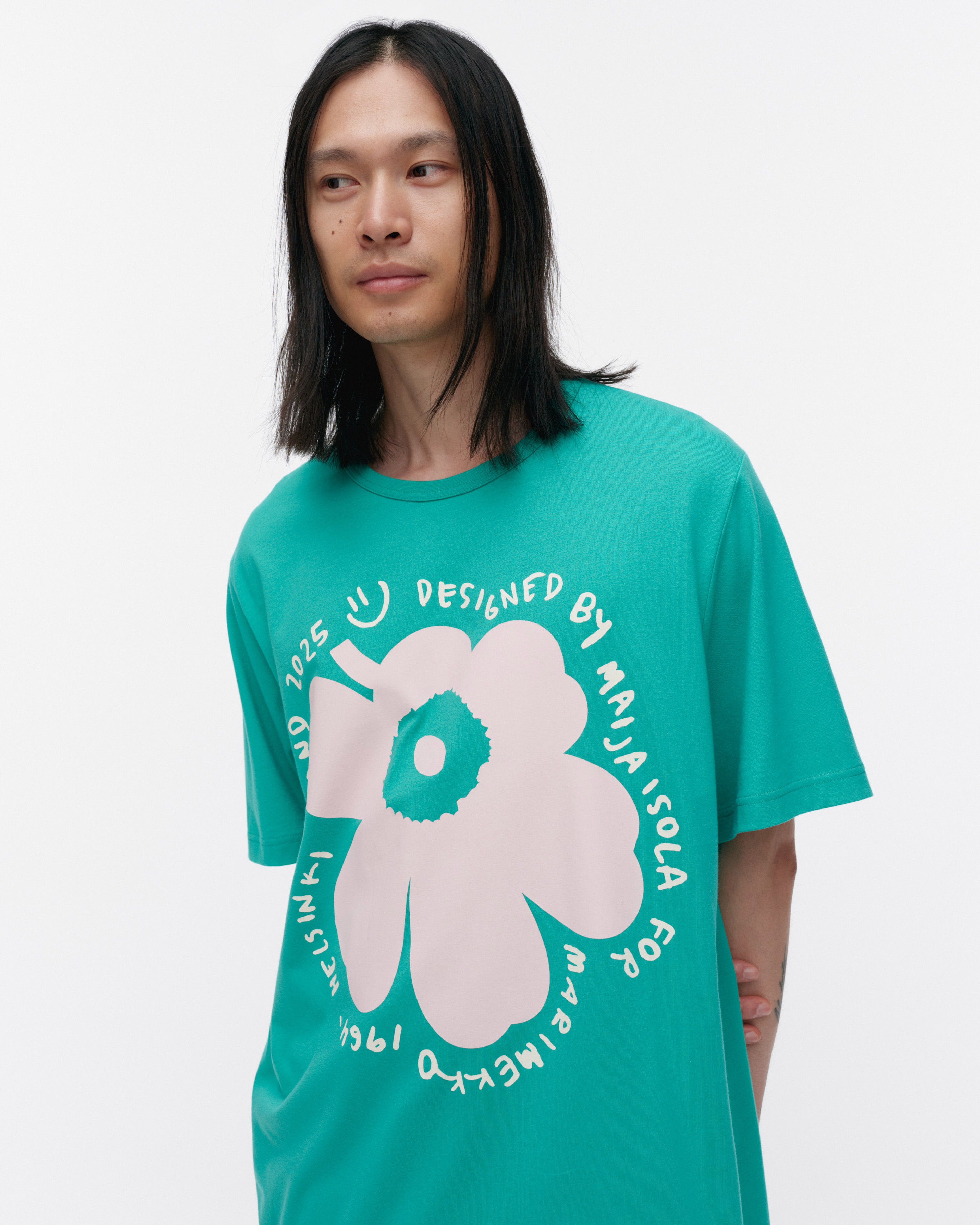 Vihne Unikko Placement, Kioski t-shirt, turquoise, l. pink, off white,