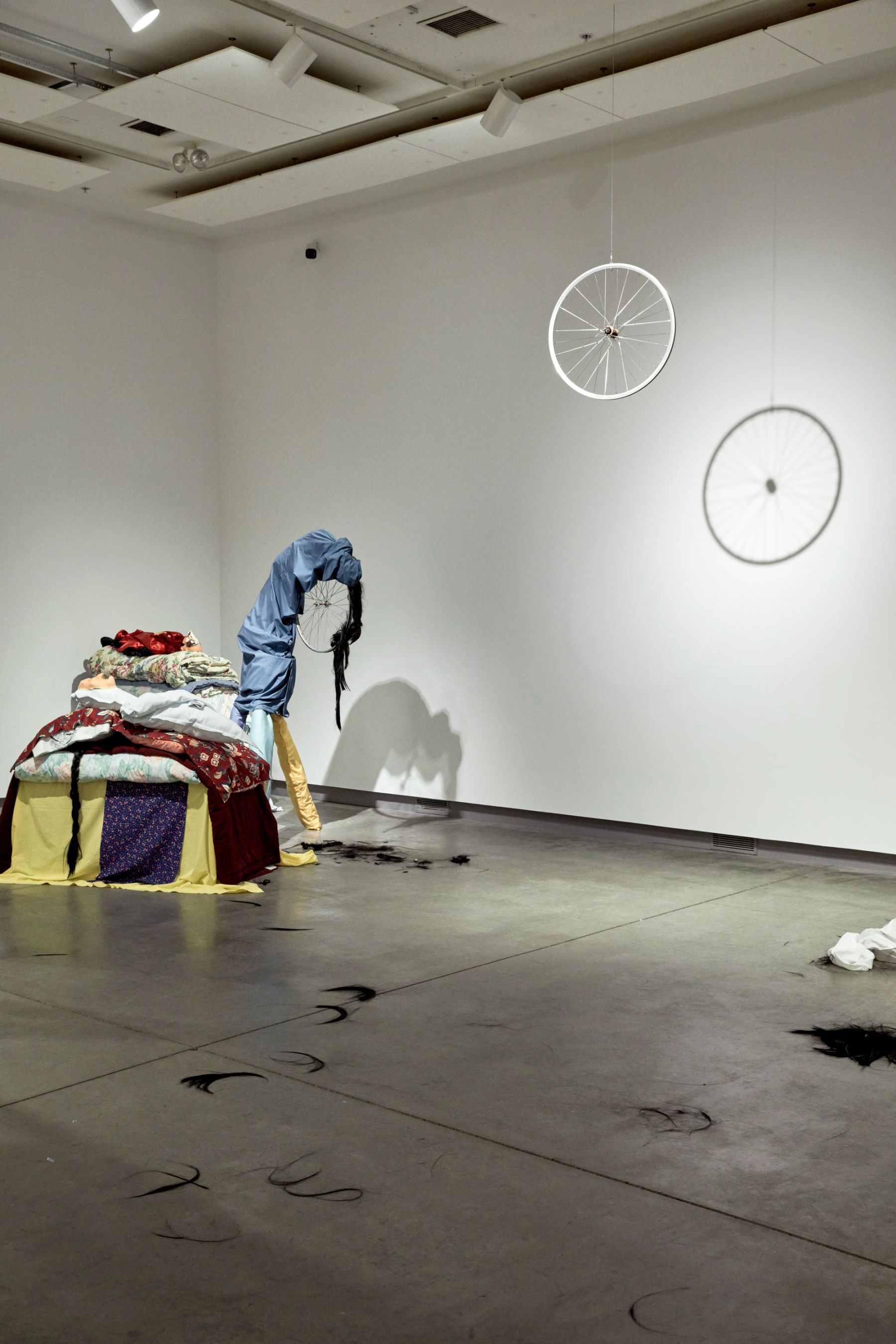 2018 MFA Thesis Exhibition installation view with work by Golaleh Yazdani.