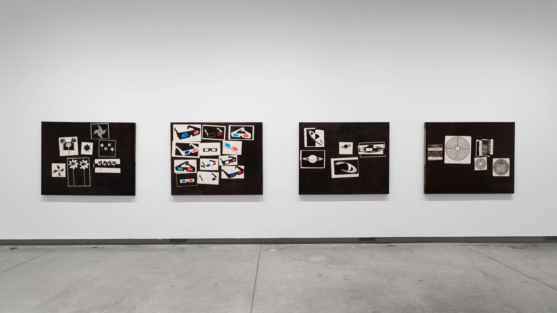 David McBride,(left to right) Pinwheel, 2016; Wish You Were Here, 2016; Rings of Saturn, 2016.