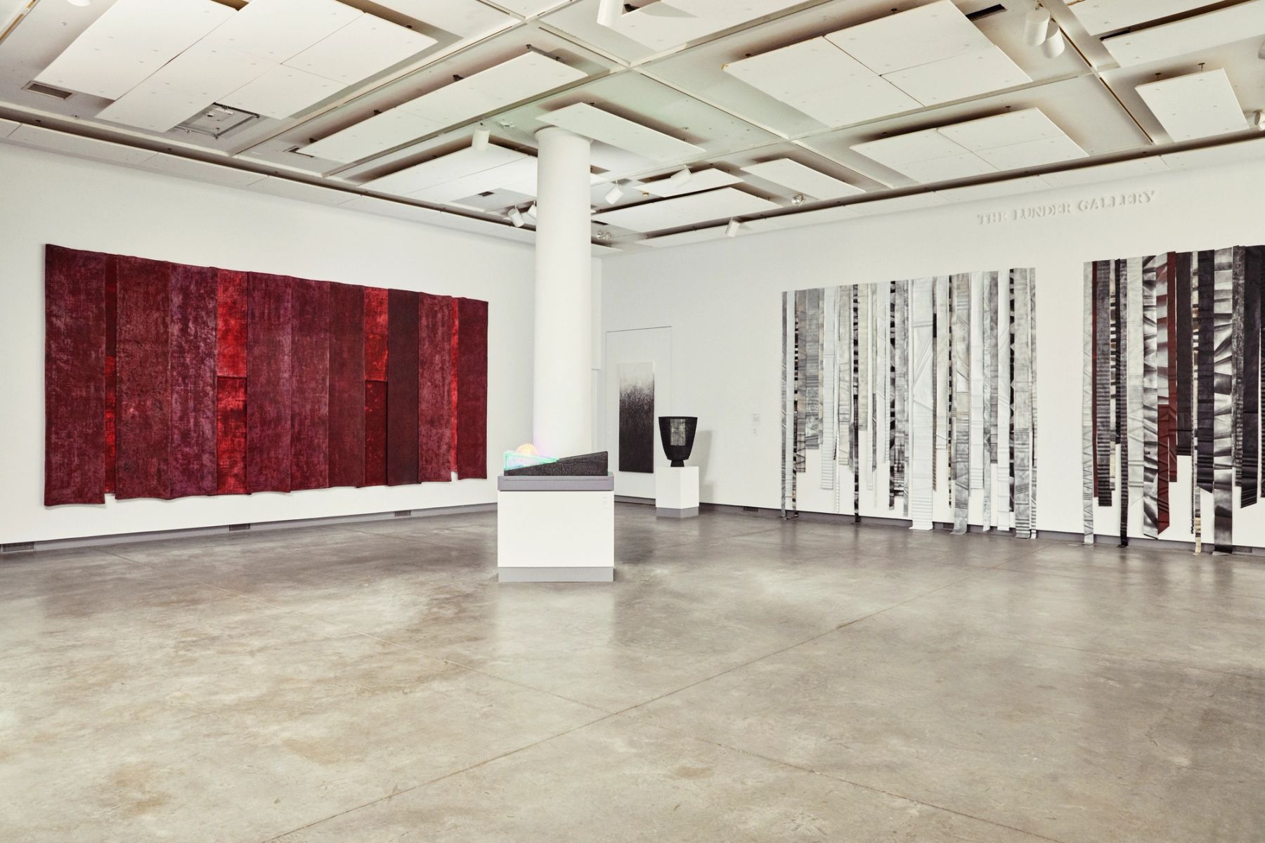 Darkness and the Light installation view with works (left to right) by George Mason, Joe Hemes, Lissa Hunter, Carol Fay Stein, and Susan Webster.