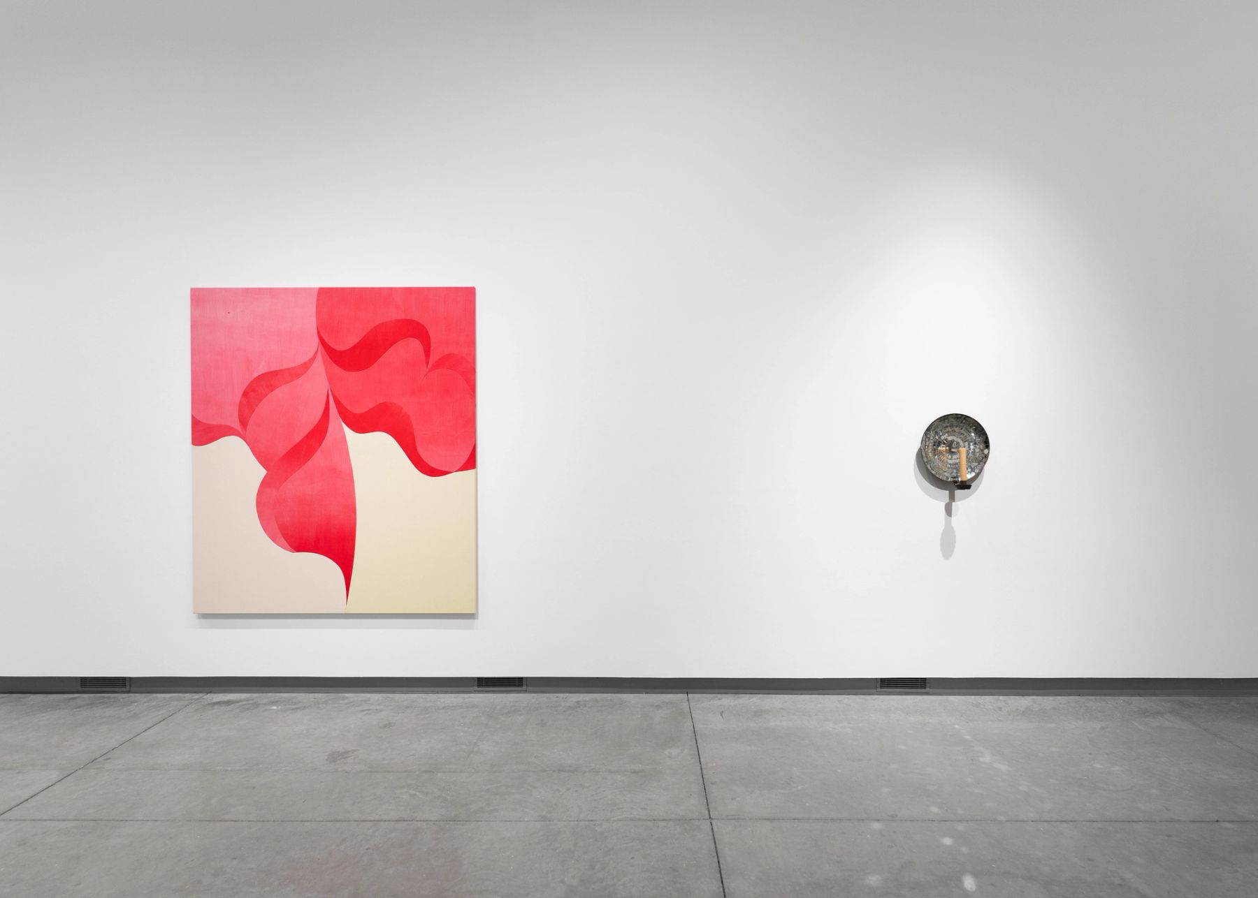 Sarah Crowner, Traveling Companion (Gradients), 2026. Sunny A. Smith, HELL-O Satellite Dish, 2010-2022.