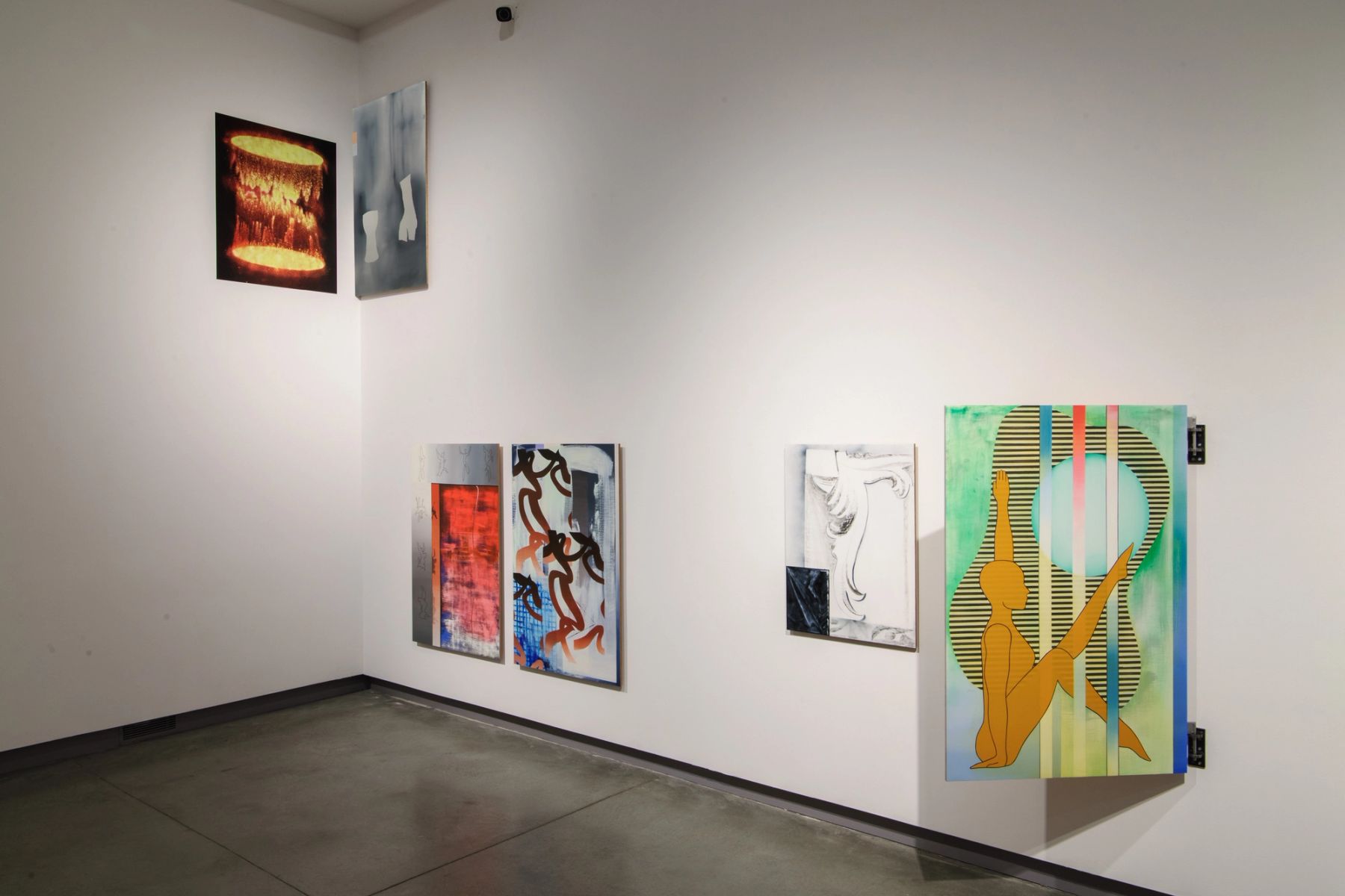 You Never Know How You Look Through Other People's Eyes installation view with works by Caleb Charland, and Sonia Almeida.