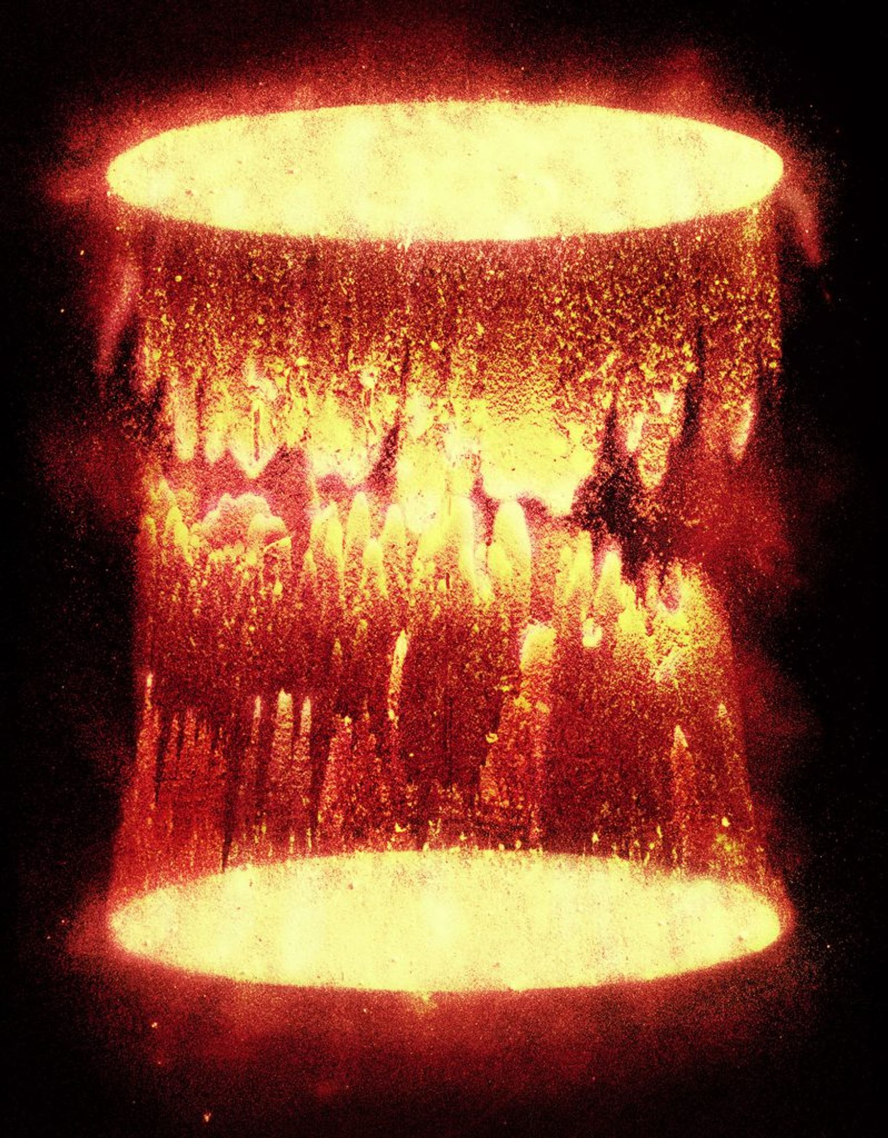 Caleb Charland, Cylinder with Phosphorescent Powder, 2015.