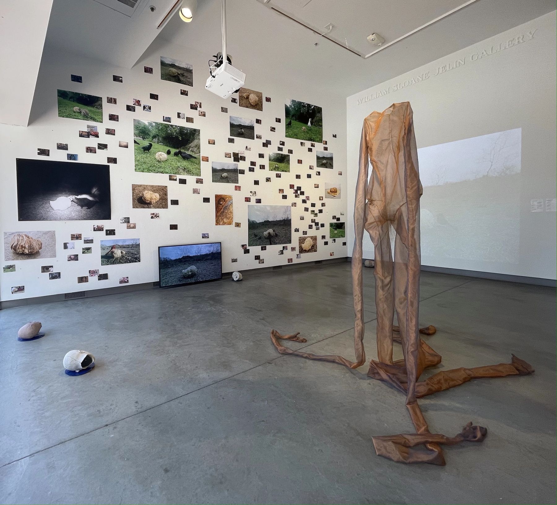 2022 MFA Thesis Exhibition, installation view with work by Anna Cowley Ford.