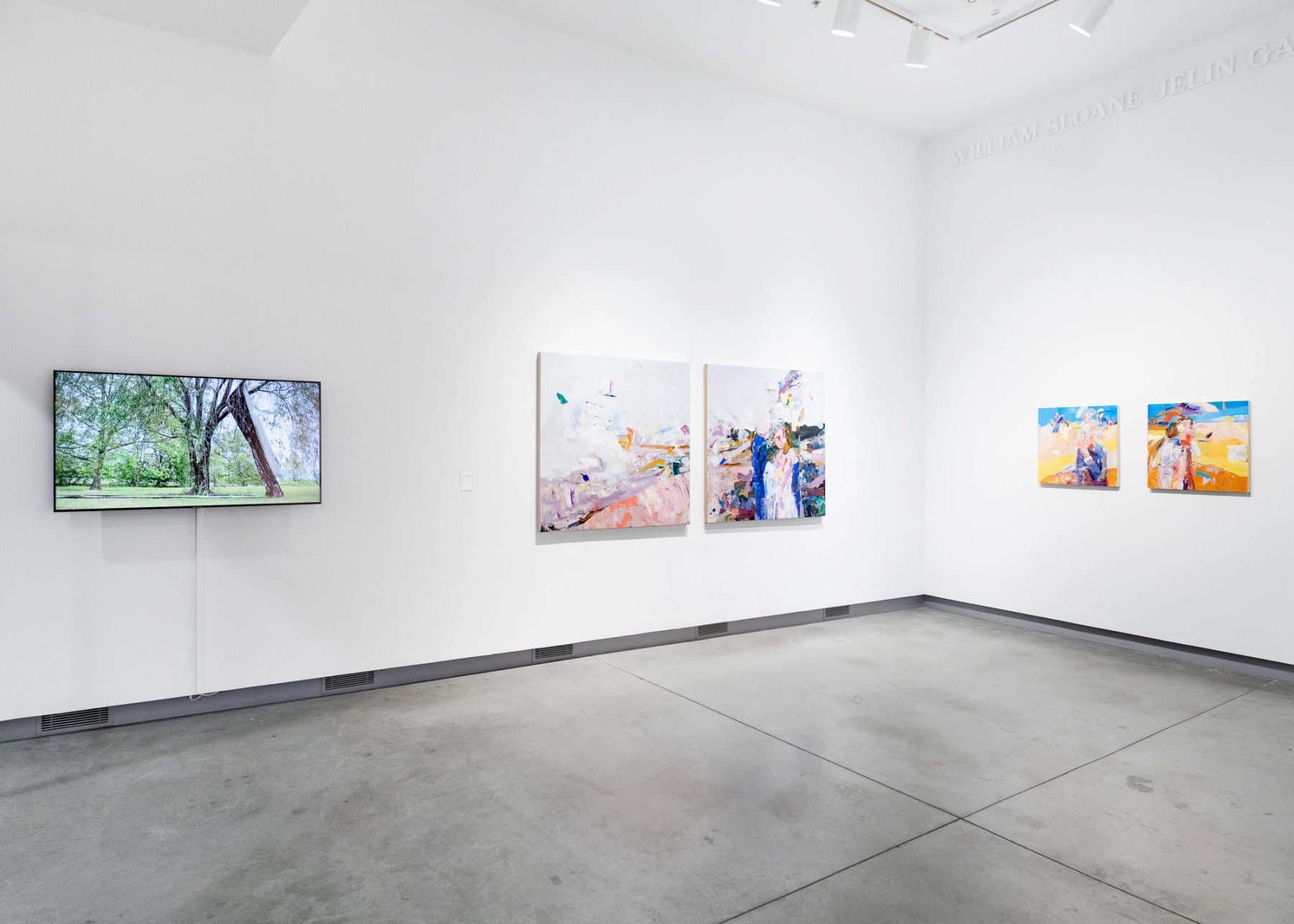 Sorry We Missed You installation view with works by Will Jacks, and James Parker Foley.