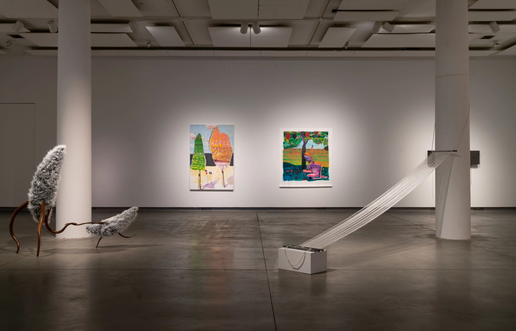 ...to unravel the bind: installation view with works by John P. Gardiner, Stephen Benenson, and Alysha Kupferer.