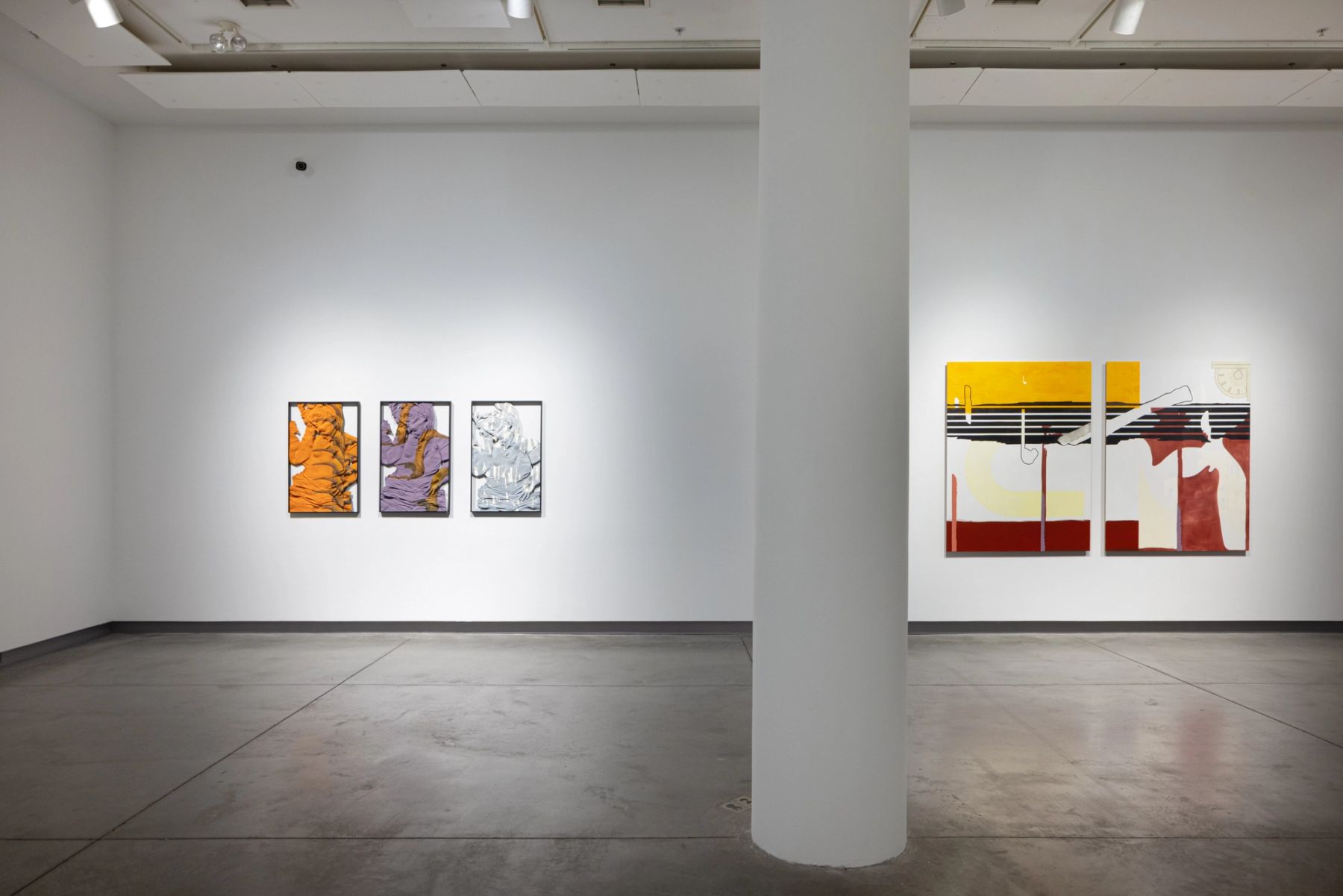 Lucy Kim, Auto-Synthetic Series, 2018 (left); Sonia Almeida, Pacing Score, 2021 (right)
