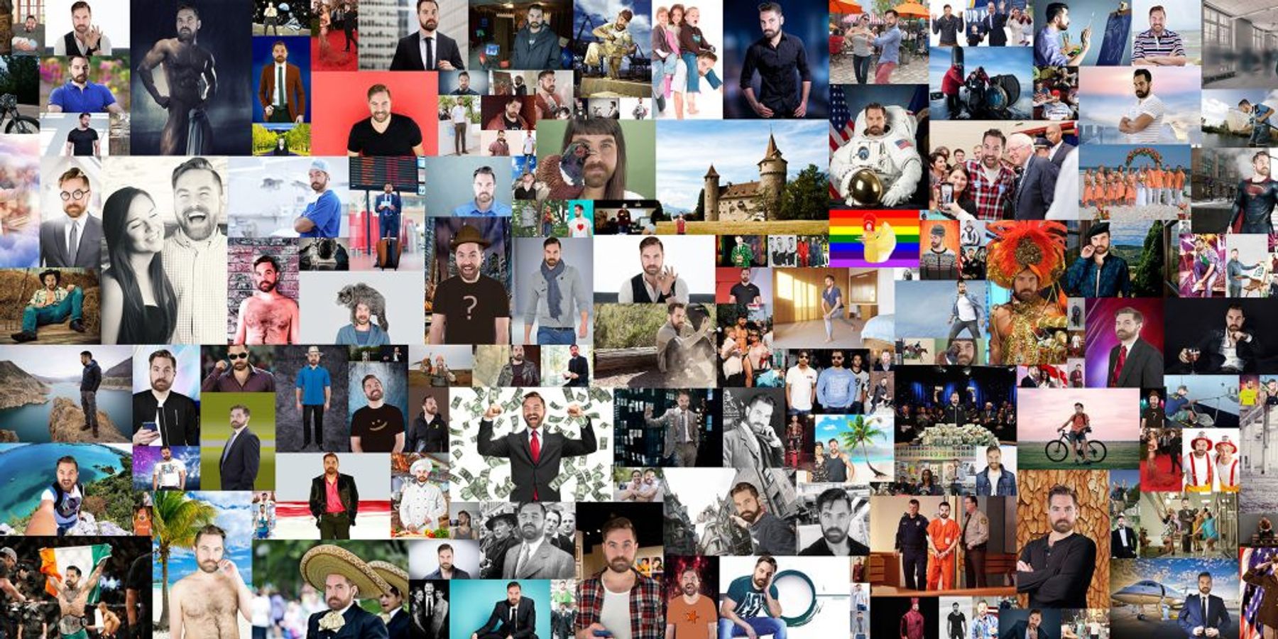 Sean Fader, 365 Profile Pics (detail), 2016–17.