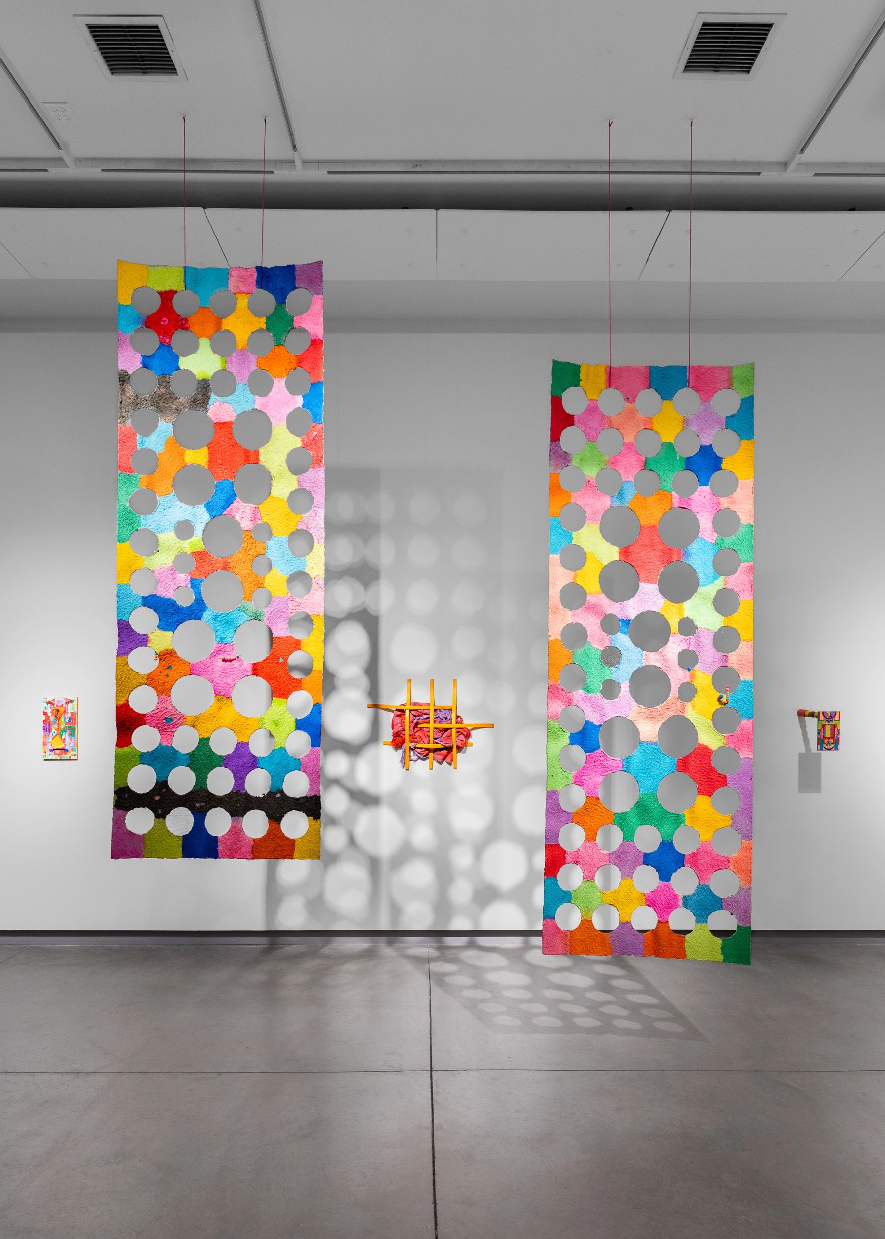 2026 MFA Thesis Exhibition, installation view with work by Laura Oertel.