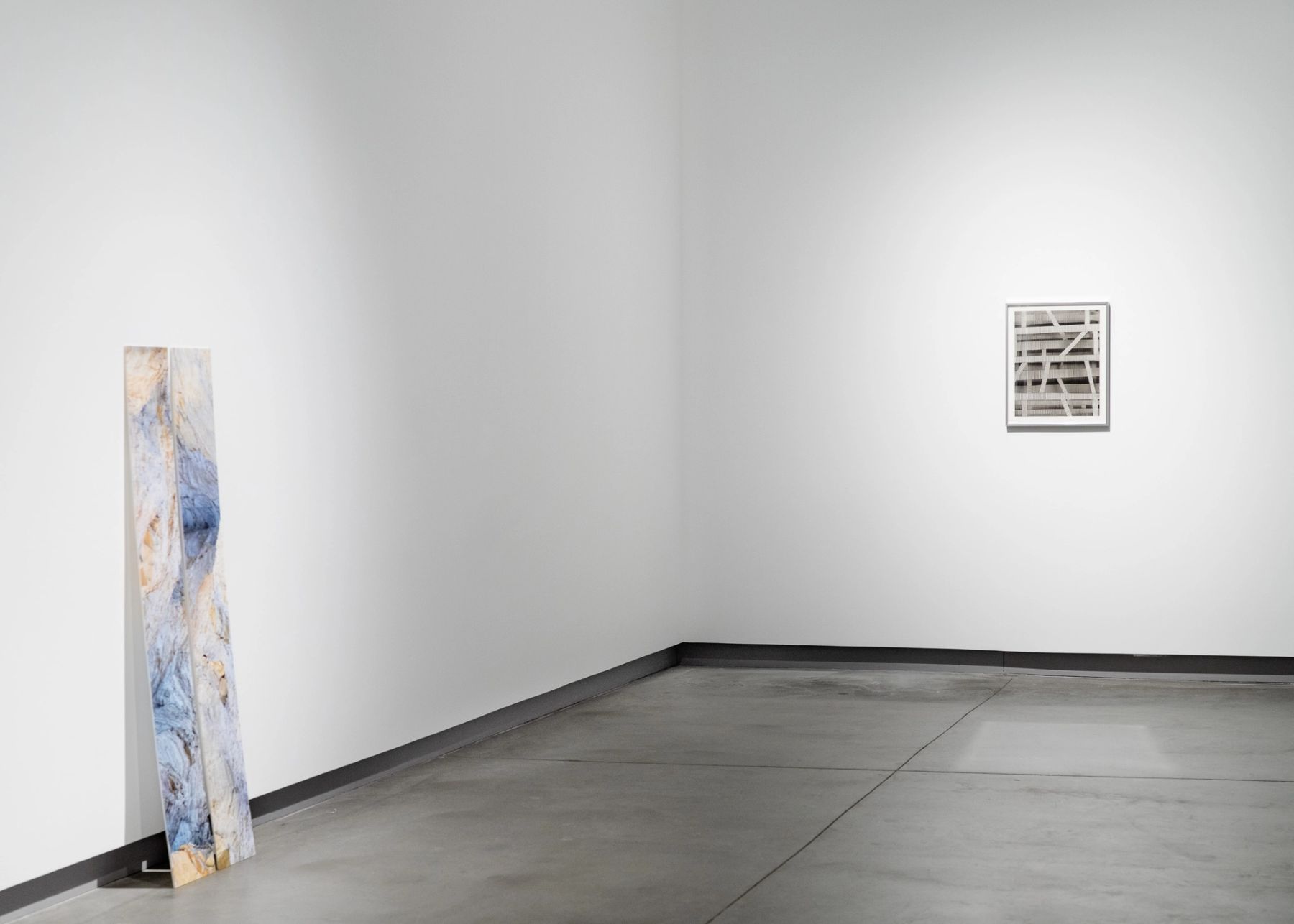 [left] Sage Lewis, Lighbox set (Amargosa Range, 2021; [right] Elizabeth Atterbury, Logogram I, 2016