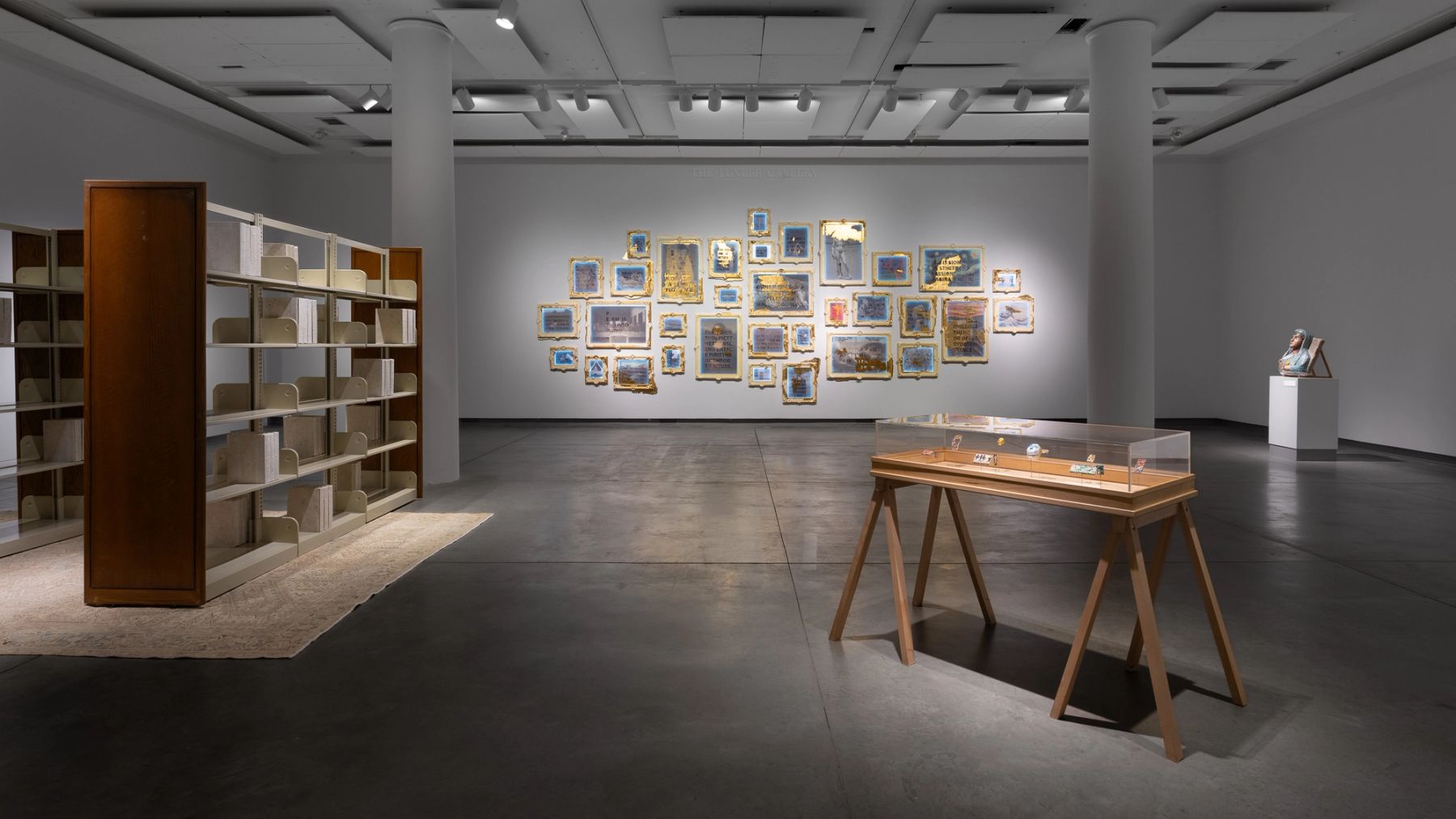 Objects and Power installation view with work by Samuel Levi Jones, Nyeema Morgan, and Michael Rakowitz.