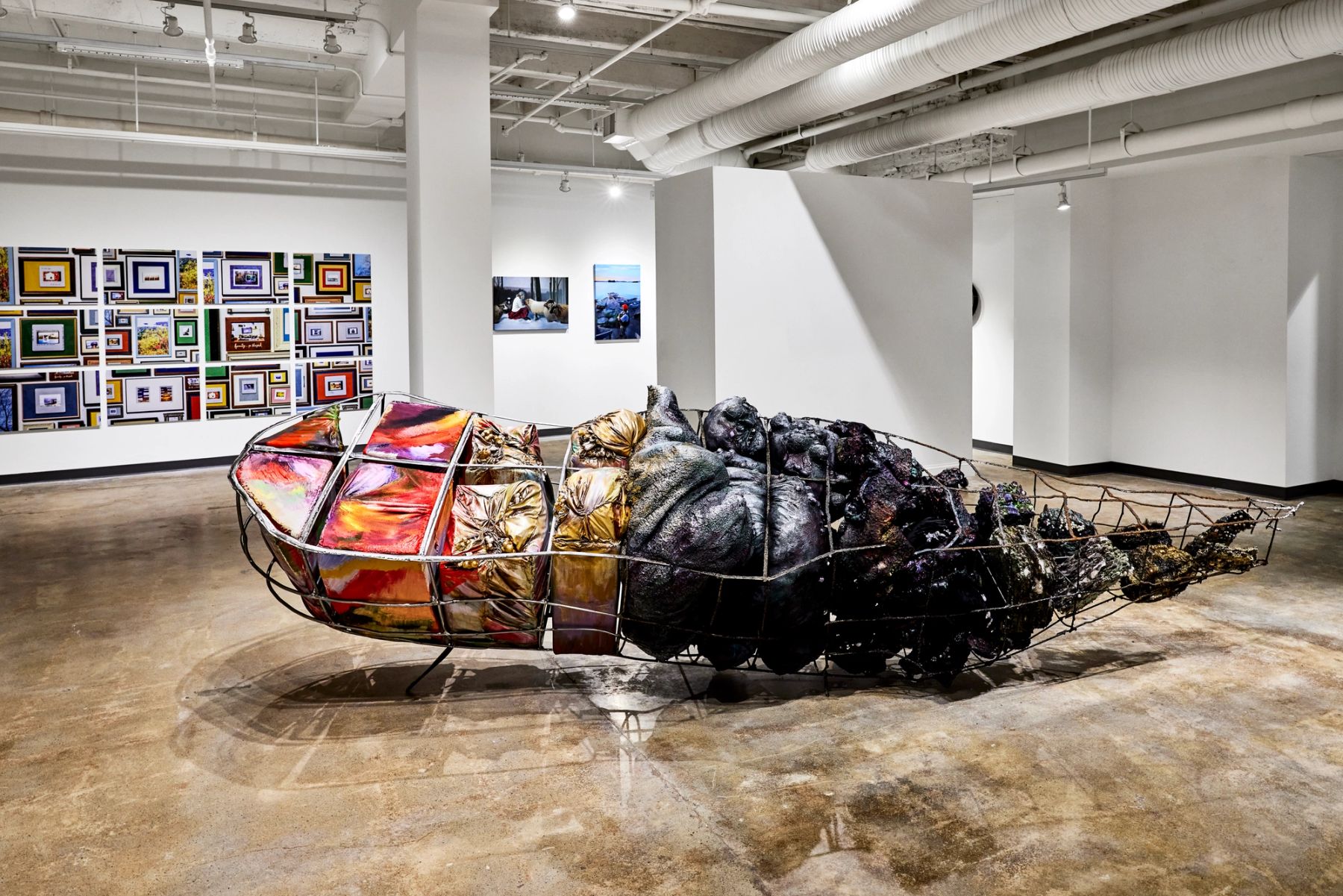 2021 MFA Thesis Exhibition, installation view with work by Julia Baugh.