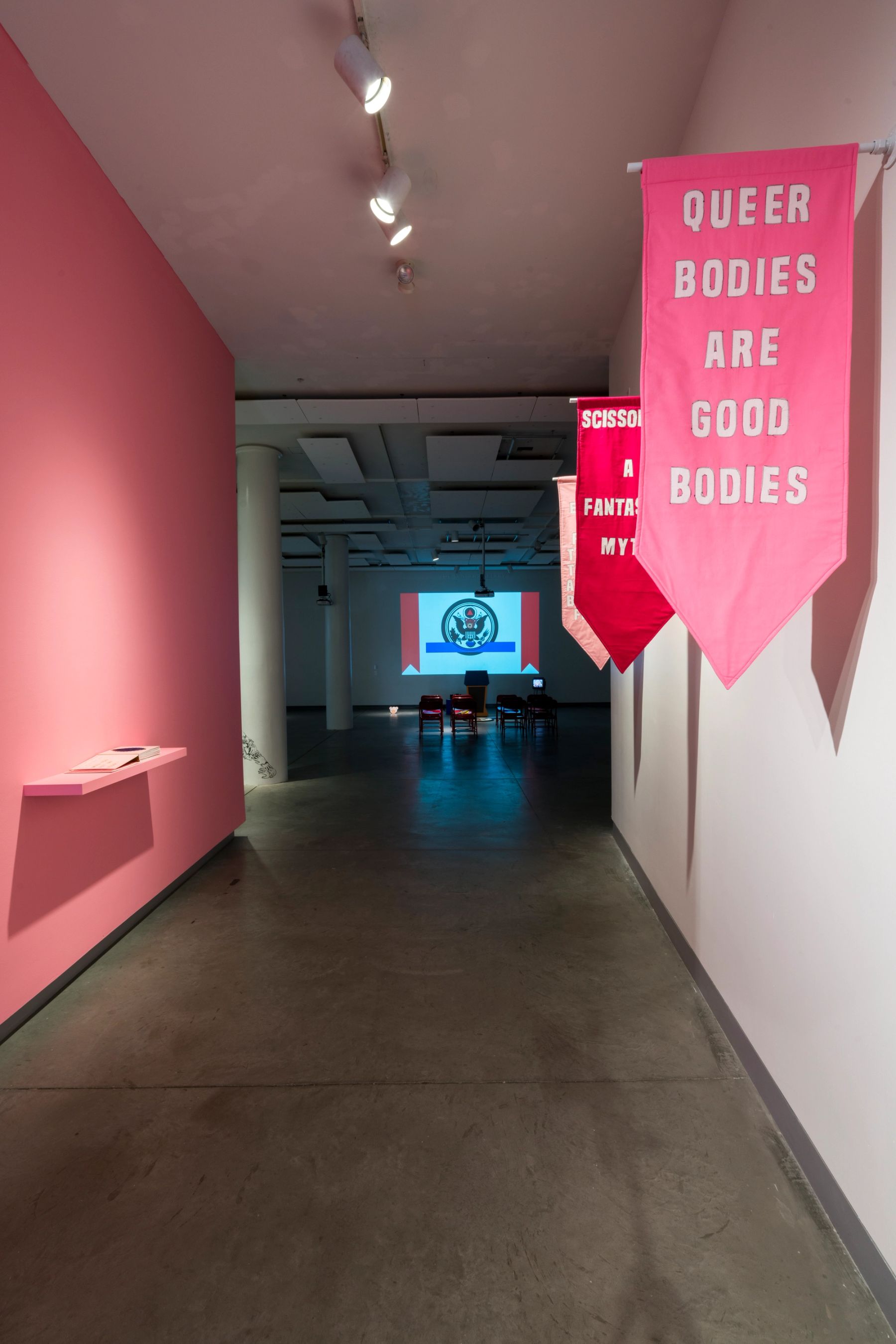 2017 MFA Thesis Exhibition installation view with work by Shelby Wynne Richardson.