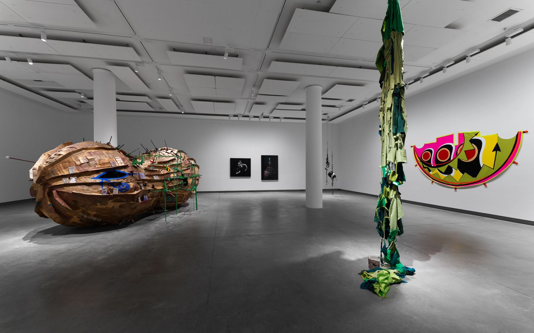 otherwise, installation view with works by Pap Souleye Fall, Ayana V. Jackson, Ruben Ulises Rodriguez Montoya, and Cannupa Hanska Luger.
