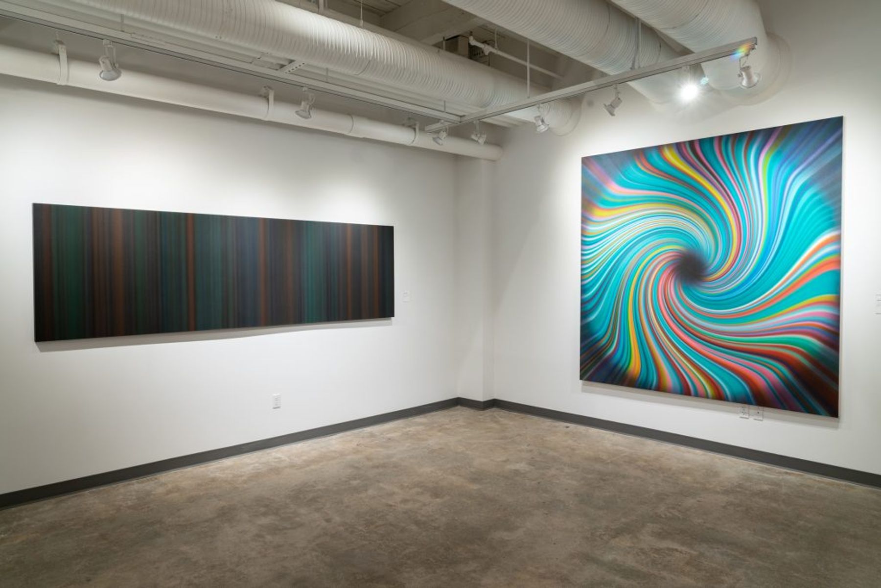 Tim Bavington: Rock & Roll Abstraction installation view.