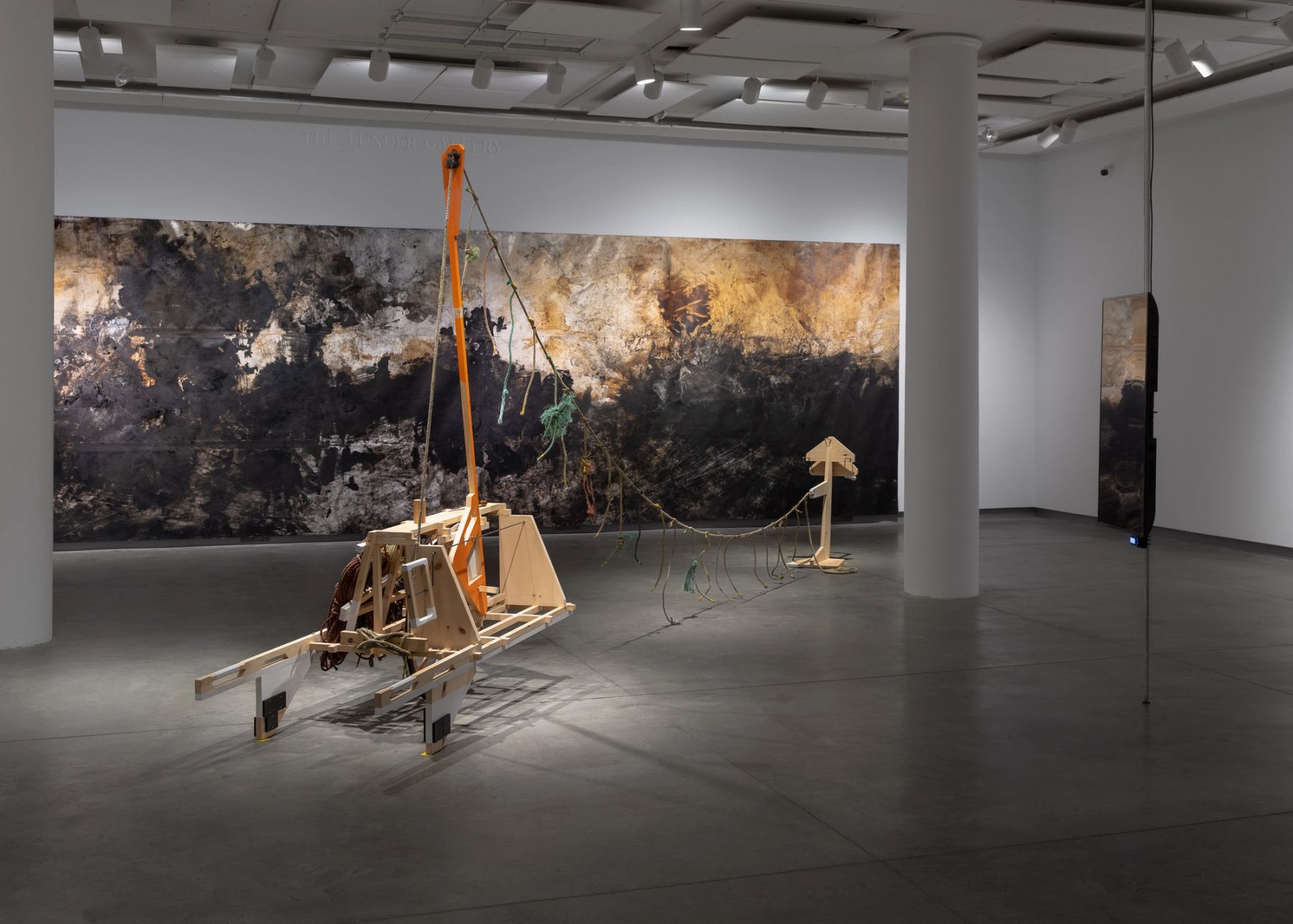 Liveable Worlds, installation view with works by Futurefarmers and Athena LaTocha.