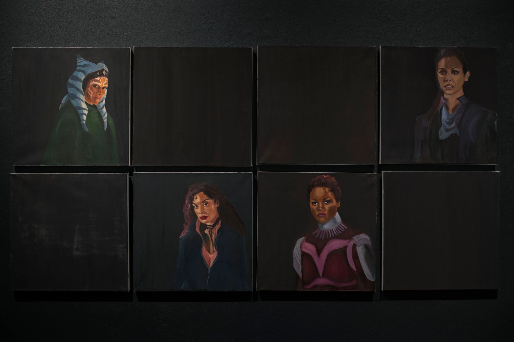 2021 MFA Thesis Exhibition, installation view with work by Dulce Garcia