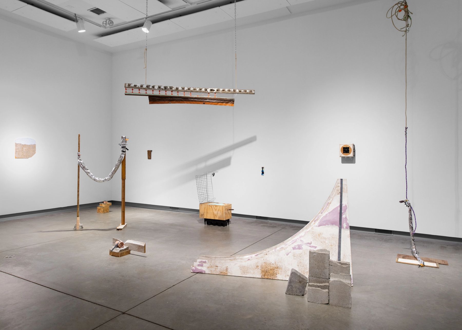 2026 MFA Thesis Exhibition, installation view with work by Ryan Swedenborg.