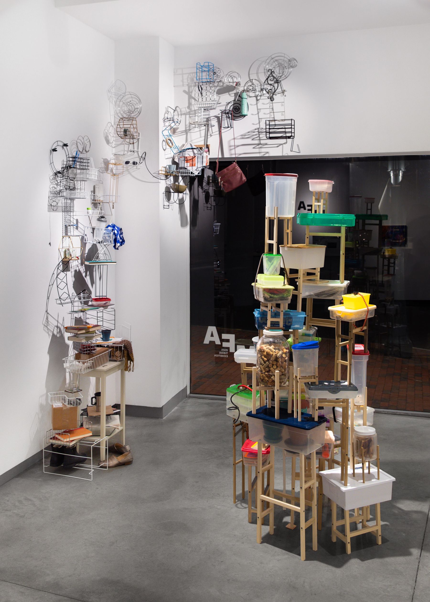 2026 MFA Thesis Exhibition, installation view with work by Alice Stanne.