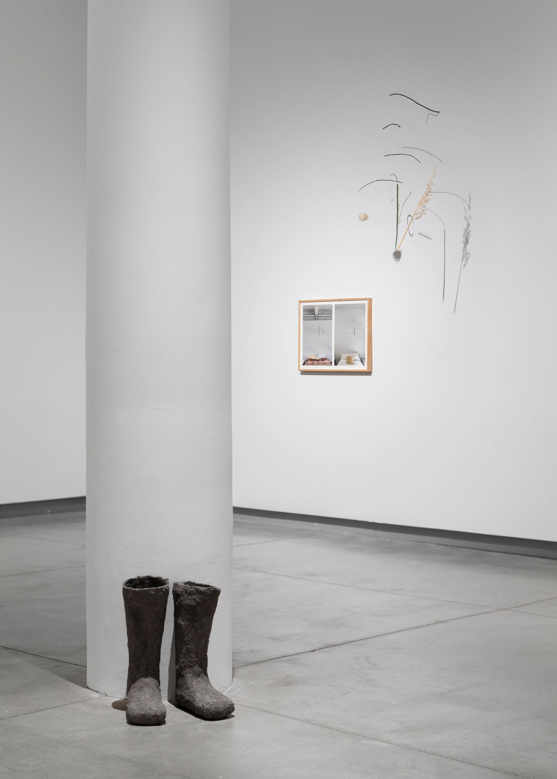 Jess Perlitz, Rock Socks, 2026. Cara Levine, Me Catch You: Dream Catcher Replica Mobile for Peter, 2024.