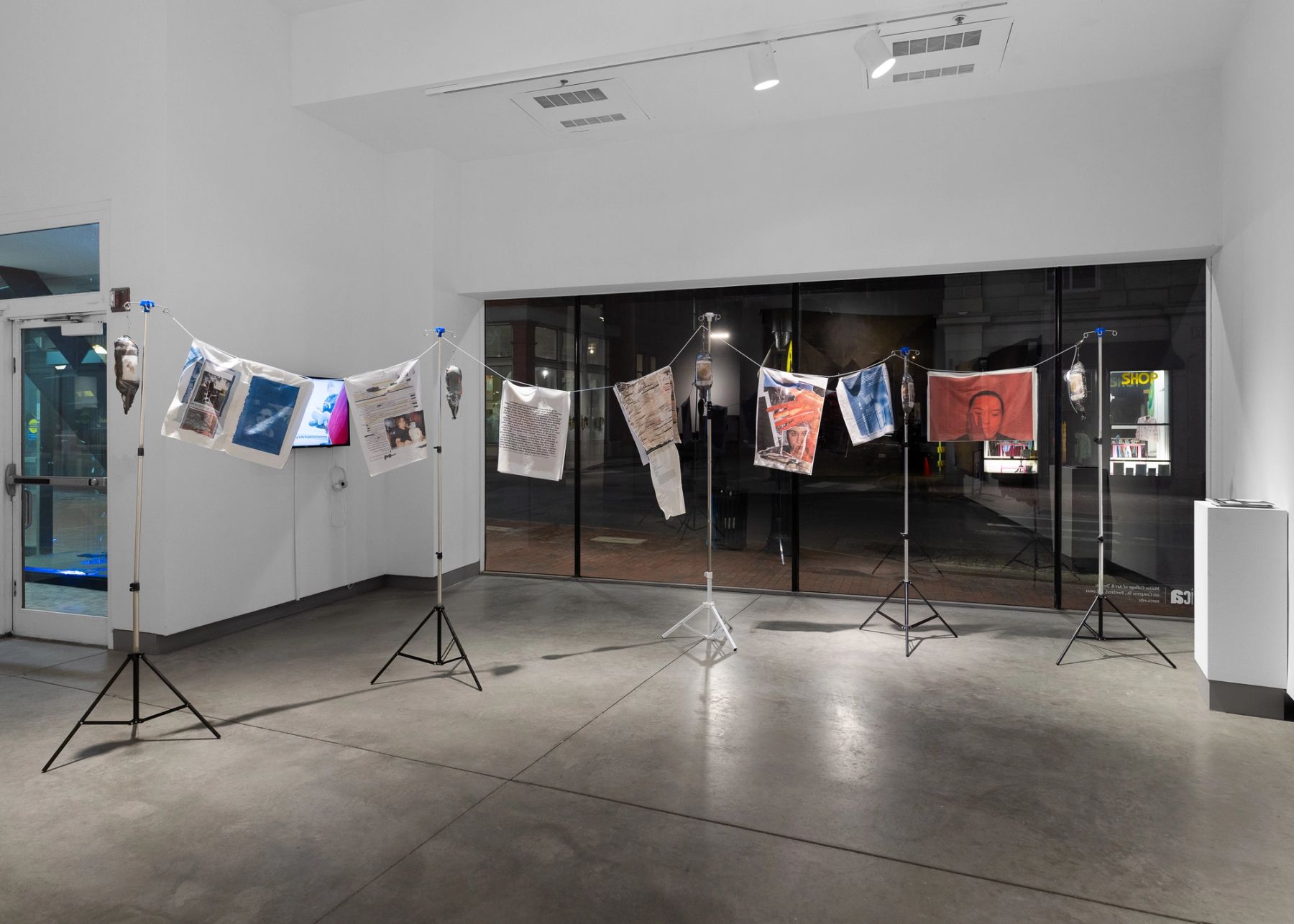 2026 MFA Thesis Exhibition, installation view with work by joce leo.